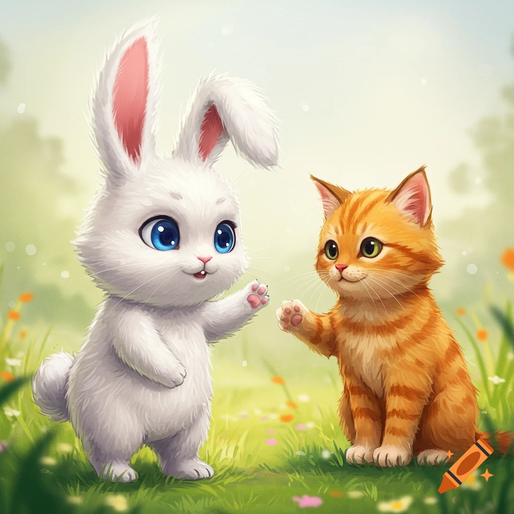 Cute Bunny Cat created on Craiyon
