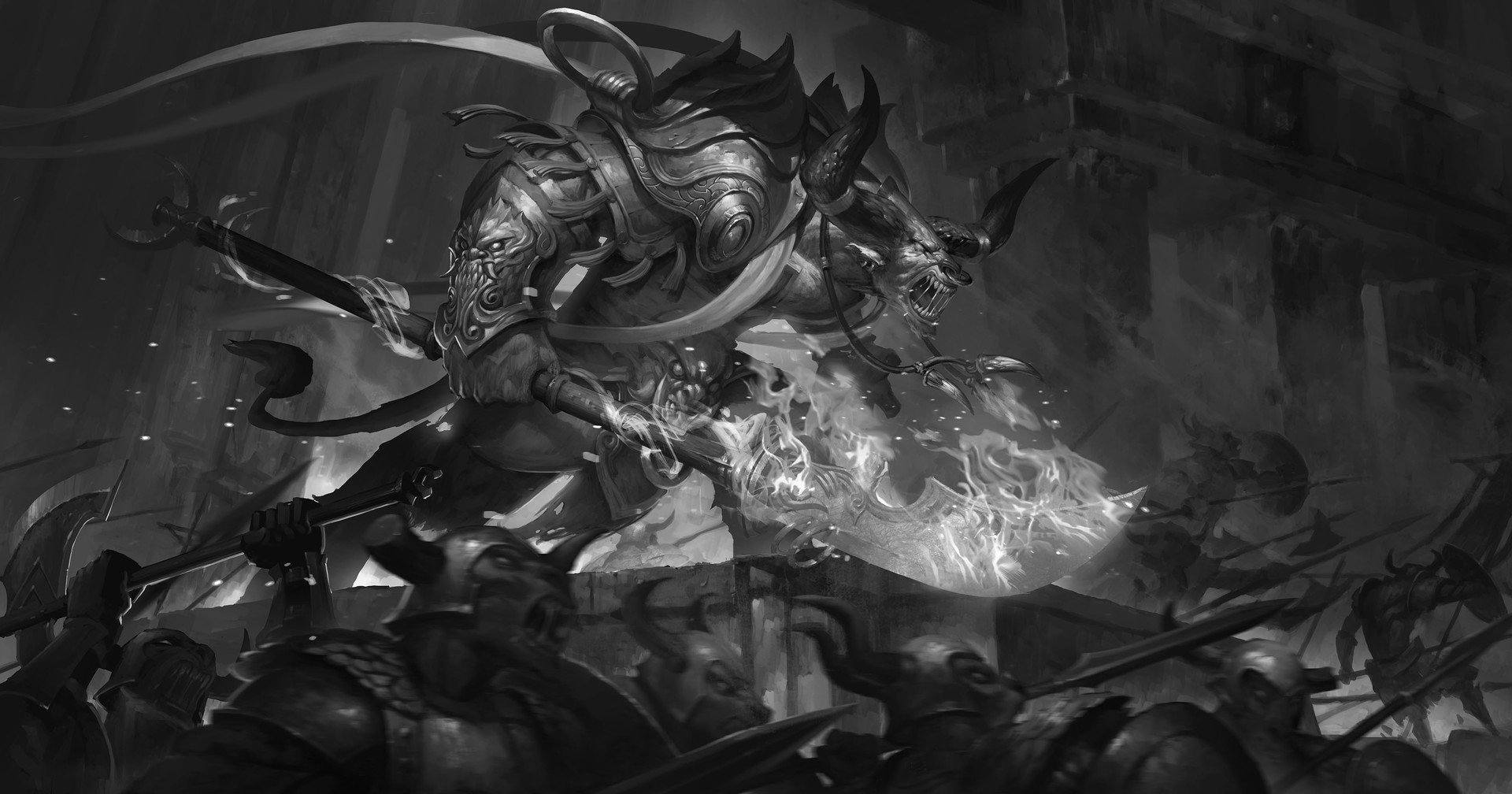 Download Horns Armor Army Black & White