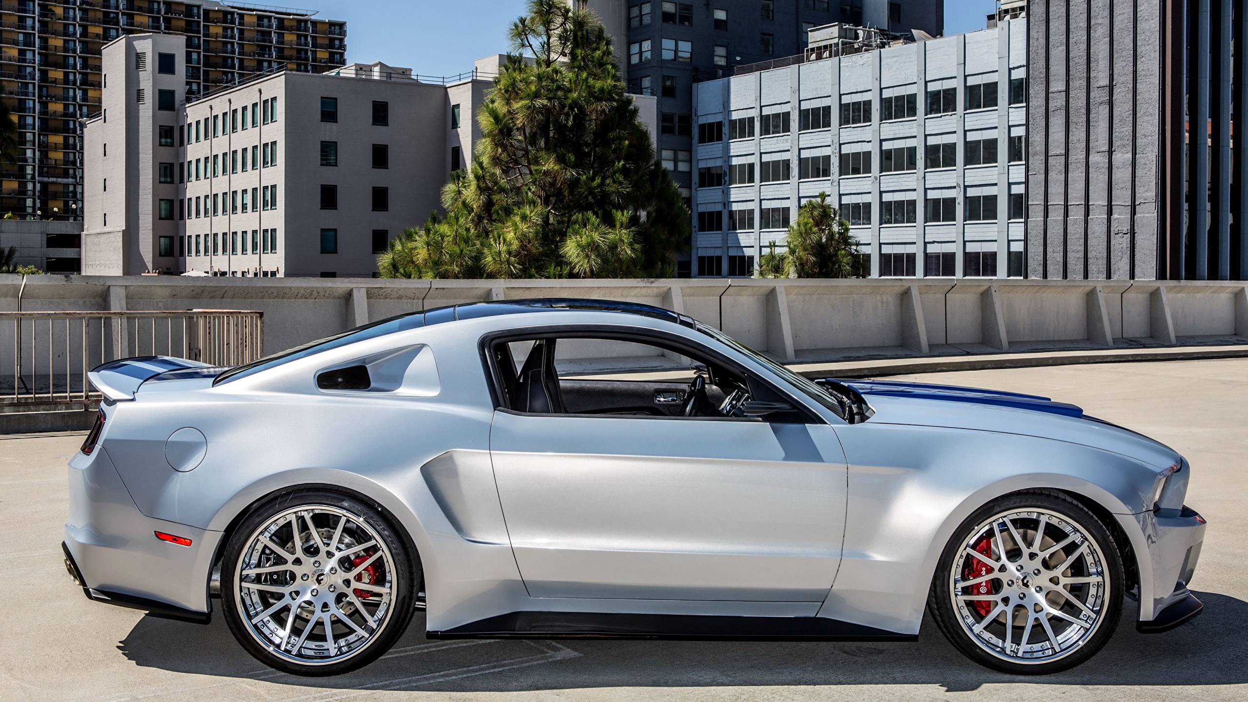 Mustang NFS Hero Car Silver 2560x1440