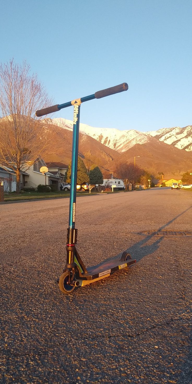 Old Scooter with Mountain View