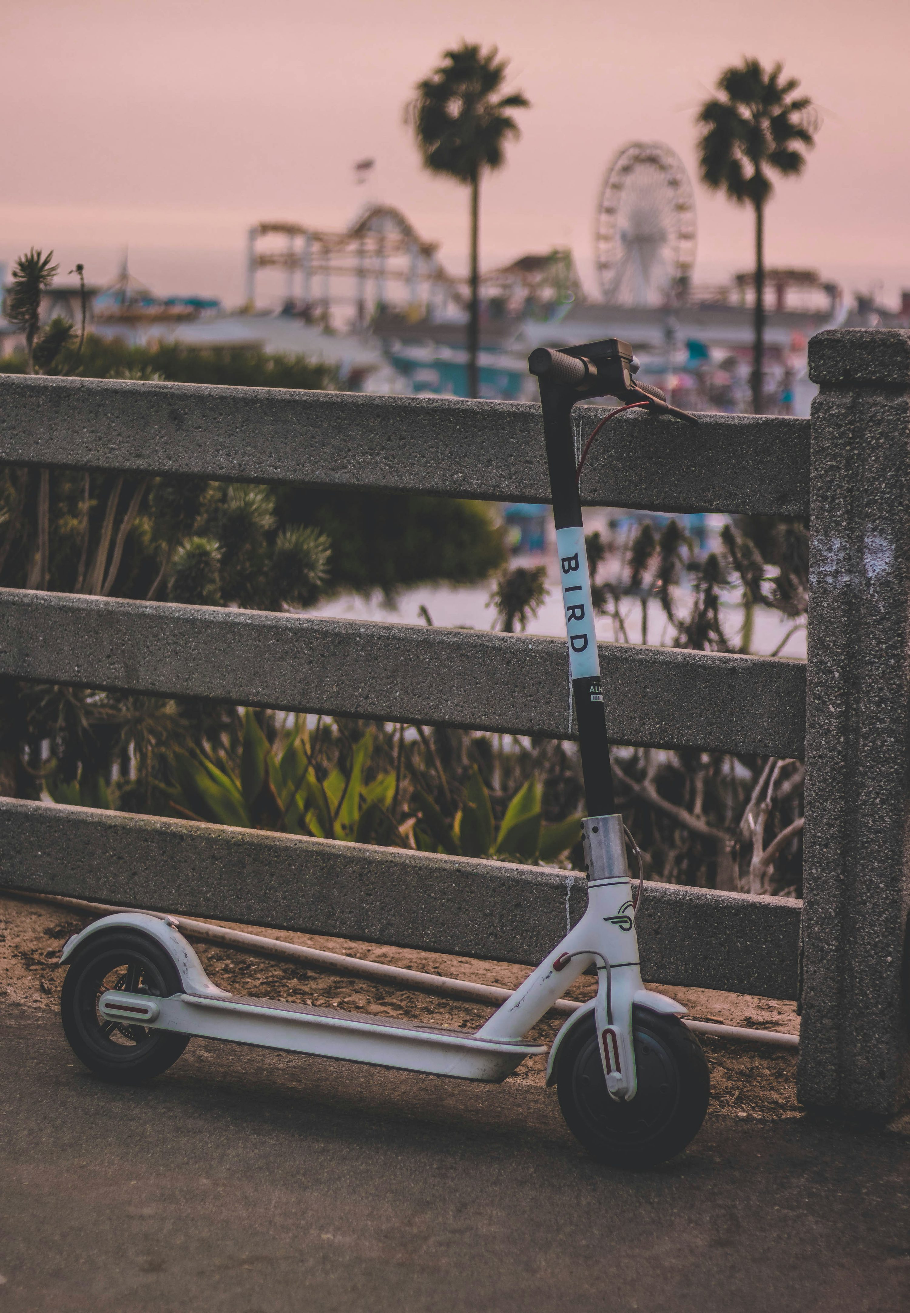 White Bird kick scooter parked