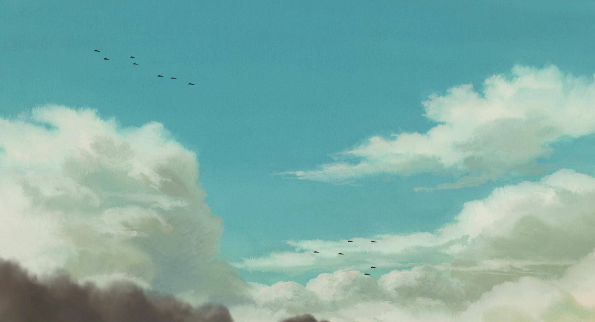 Studio Ghibli Scenery Blue Sky With