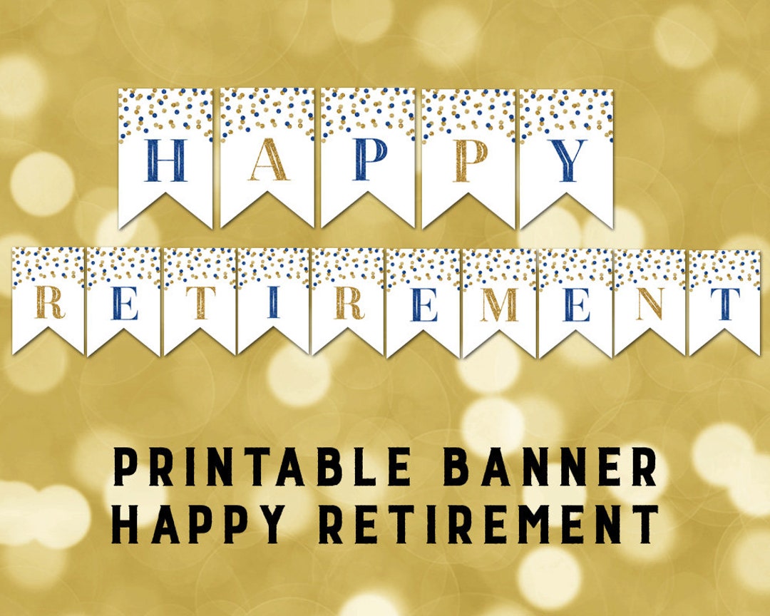 Printable Happy Retirement Banner Dark