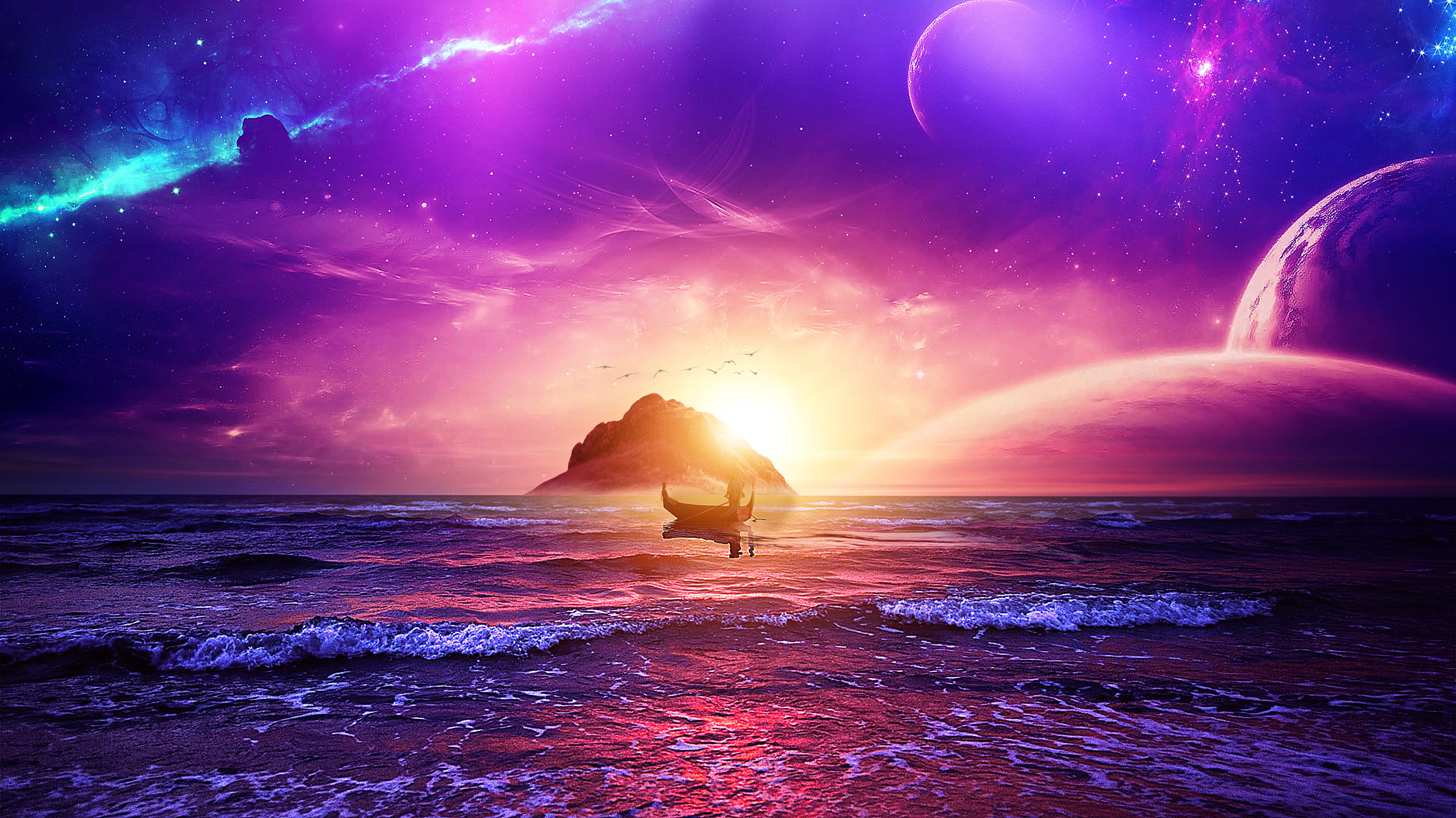 Wallpaper space, sky, ocean, landscape