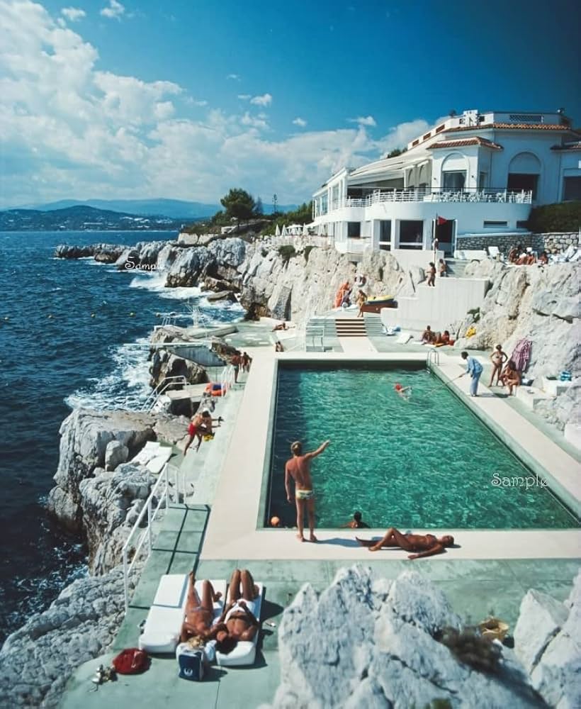SLIM AARONS Eden Roc pool print