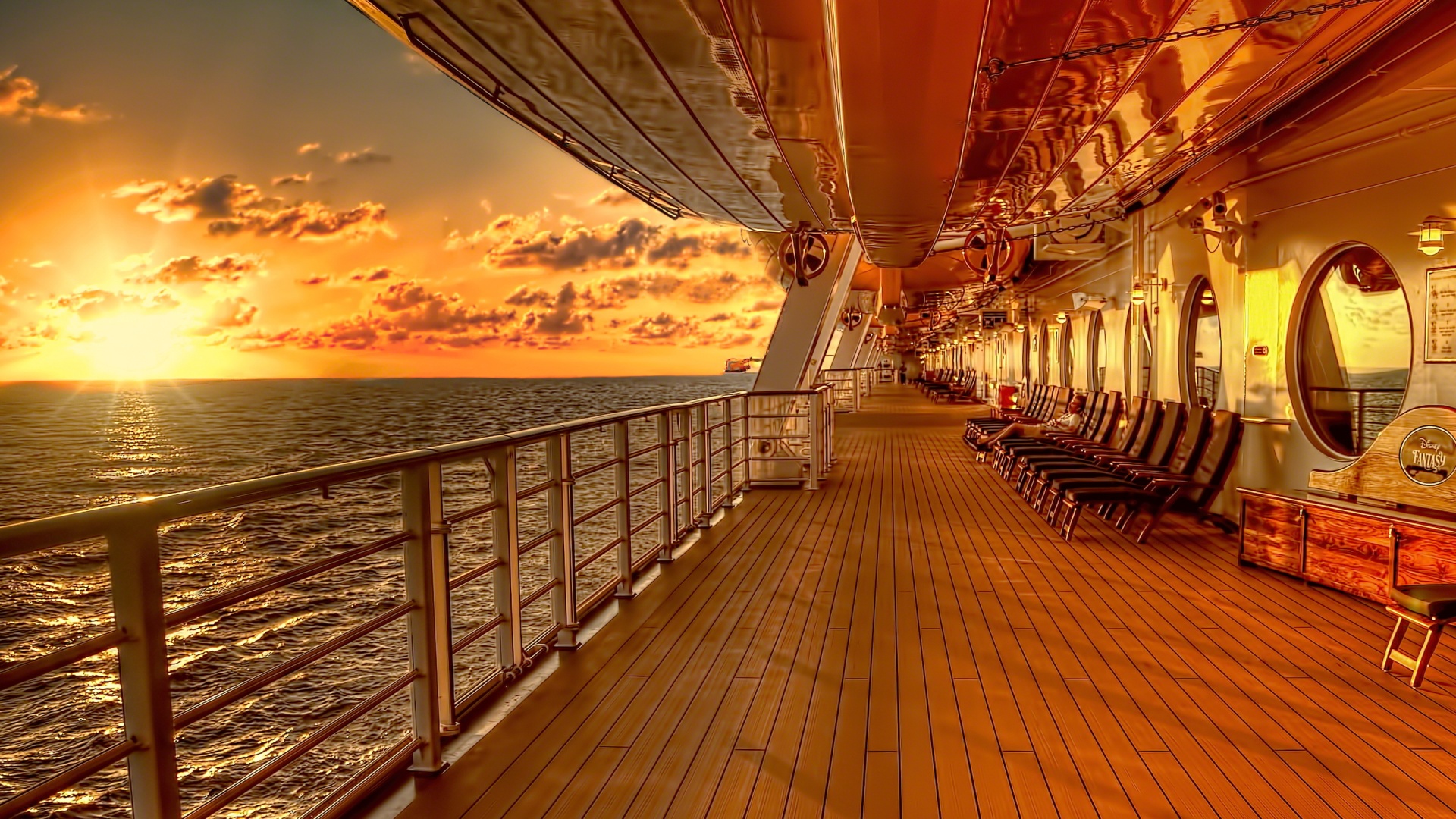 Stunning HDR Sunset View from a Cruise