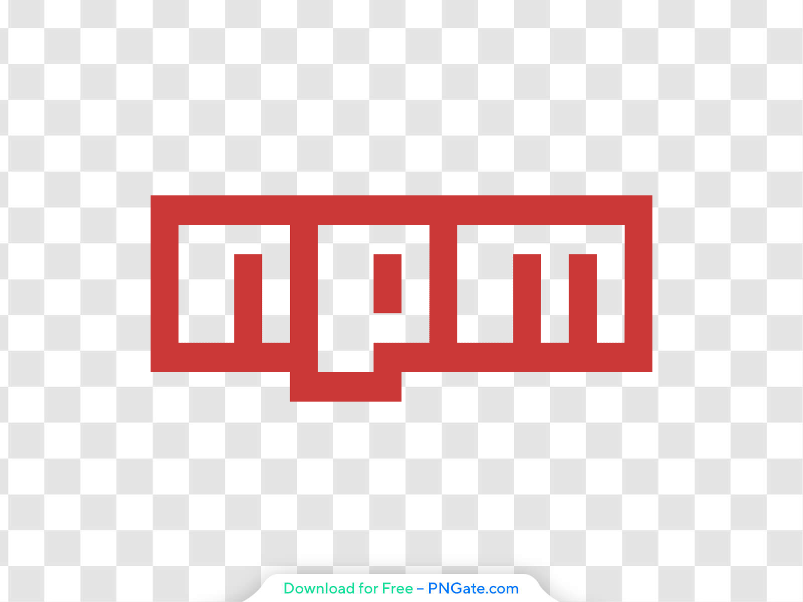 NPM Logo on Red and Green Background