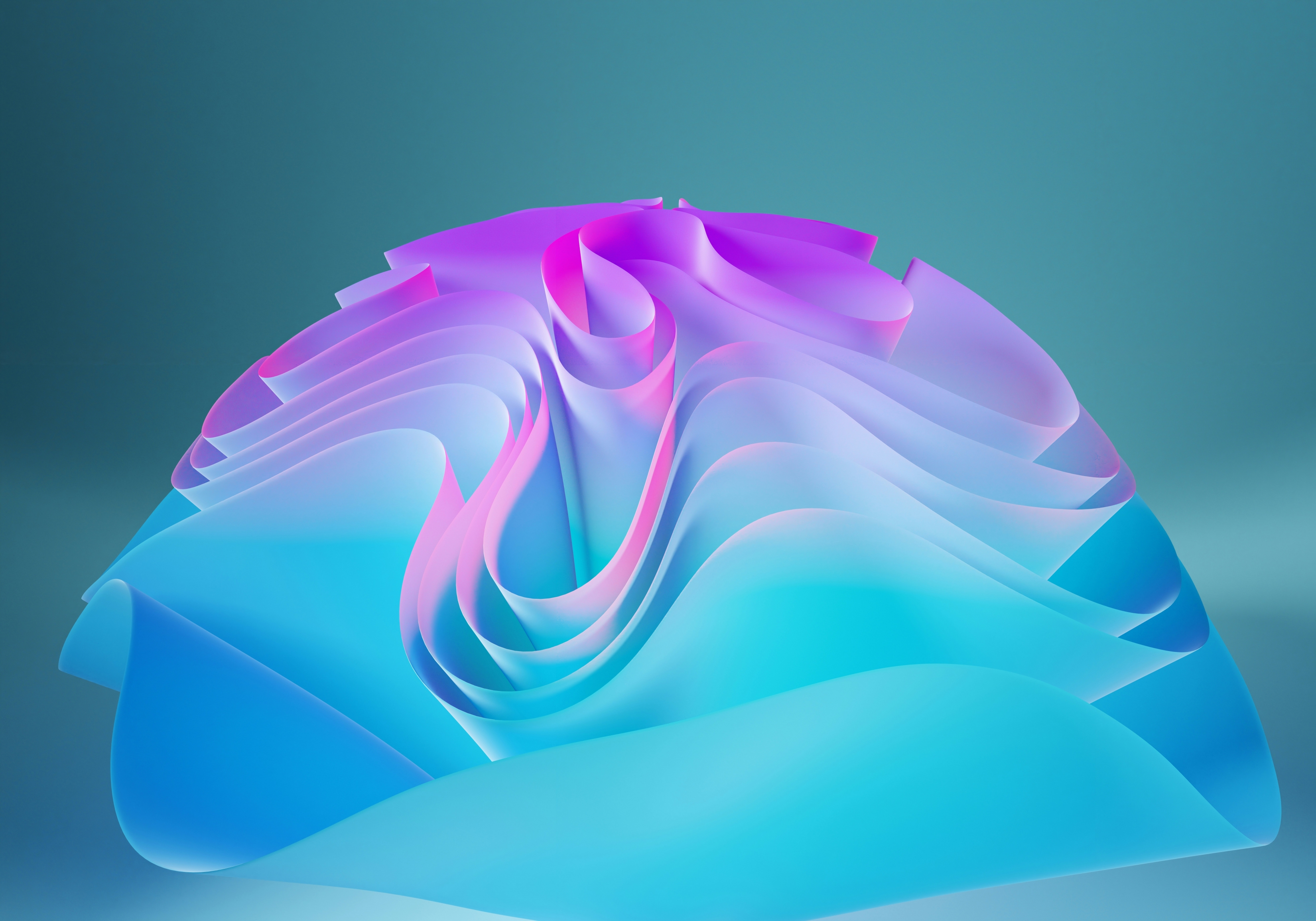 Abstract Blue Digital 3D Flower Style Gradient