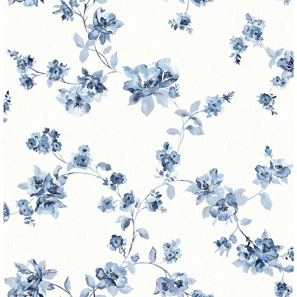 Blue Floral Blue Wallpaper Sample
