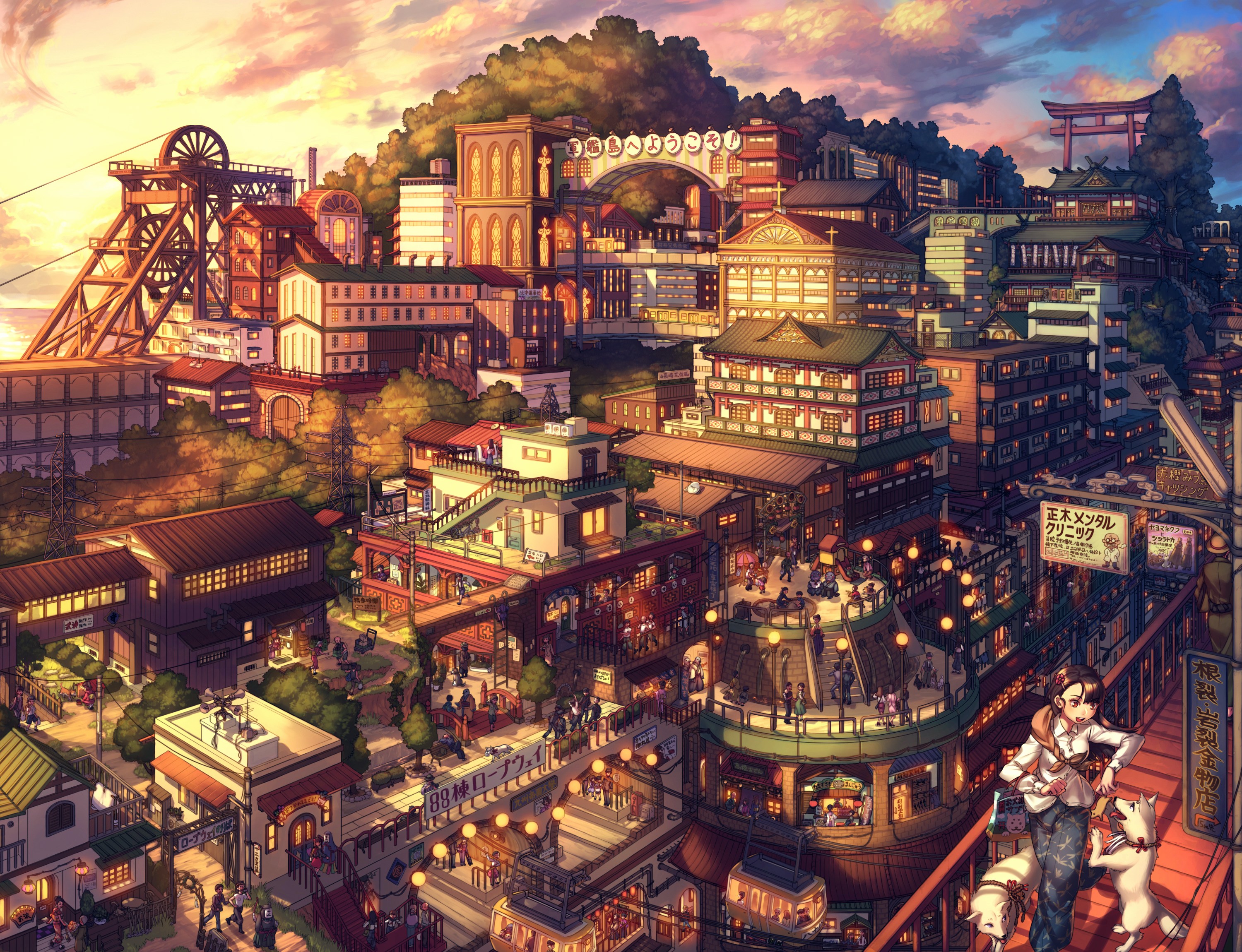 Wallpaper Japan, Anime, City, Cityscape