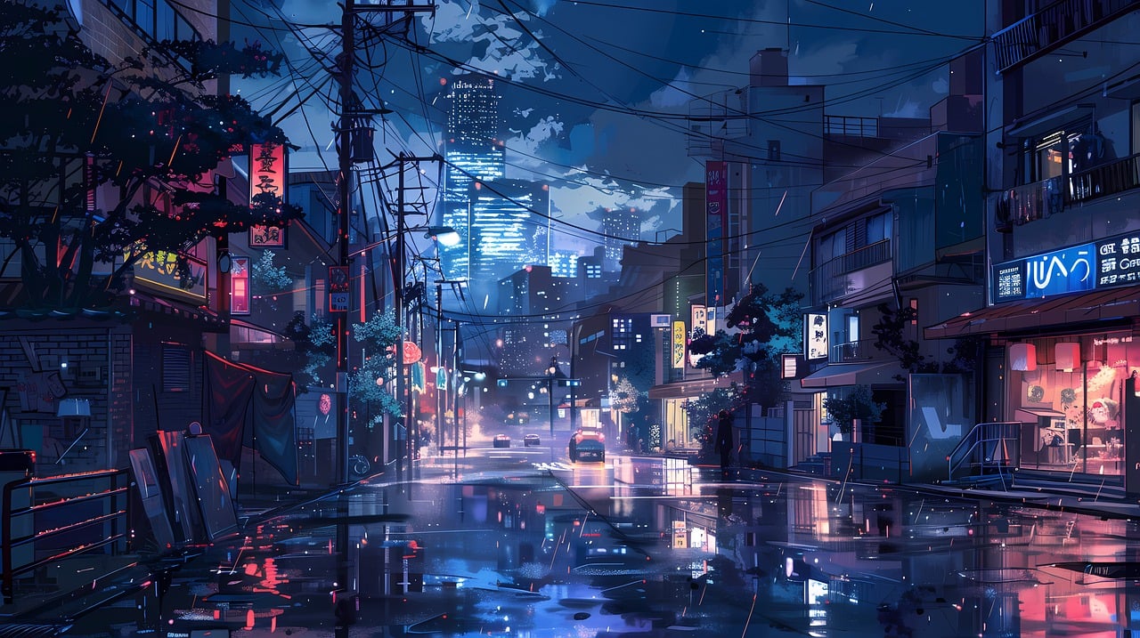Download Anime, Street, Urban. Royalty