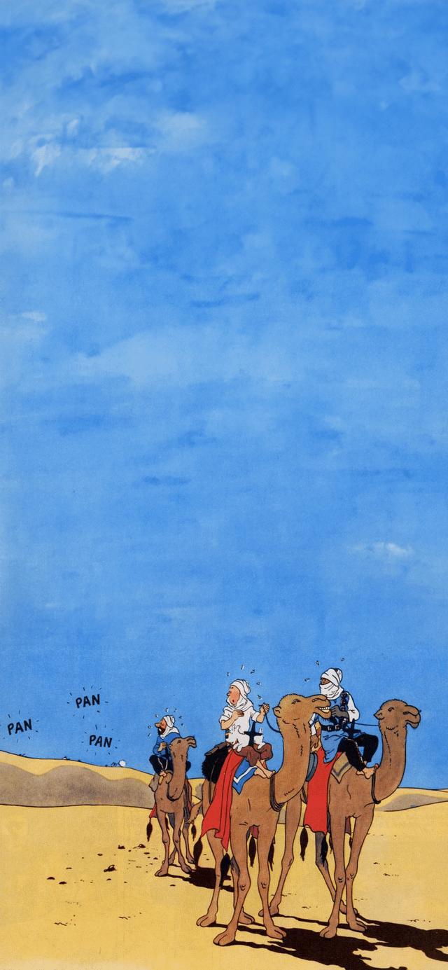 Expanded some Tintin wallpaper using
