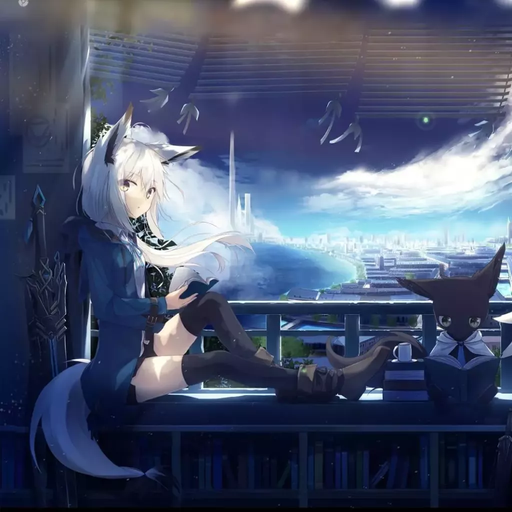 Live wallpaper Anime fox girl on