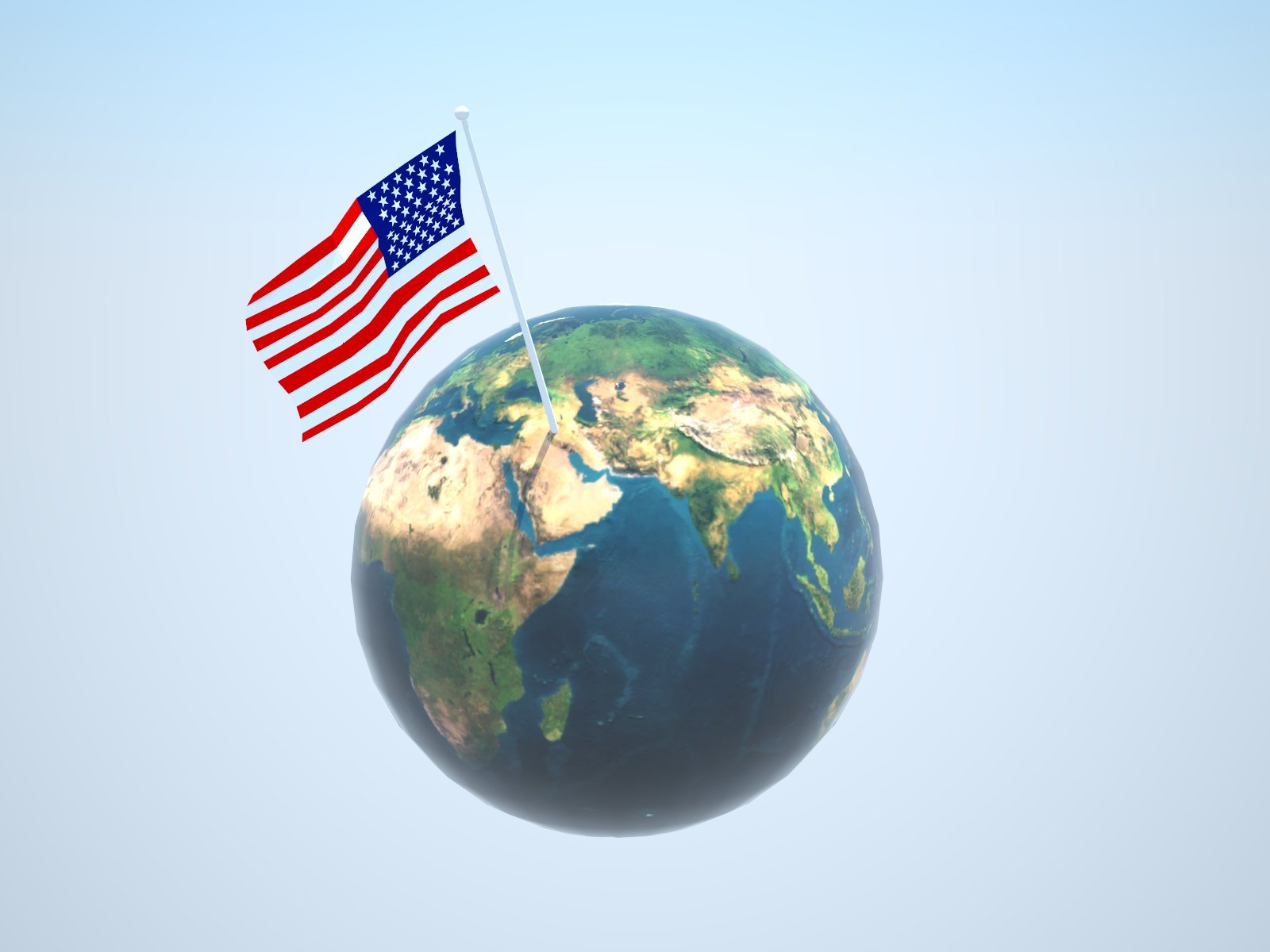Globe with American Flag Free Stock