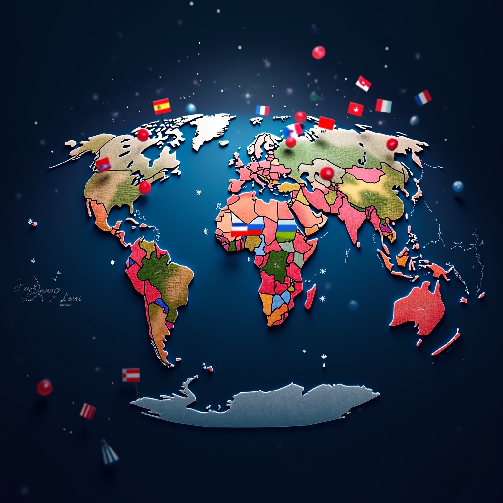 globe with flags Prompts. Stable