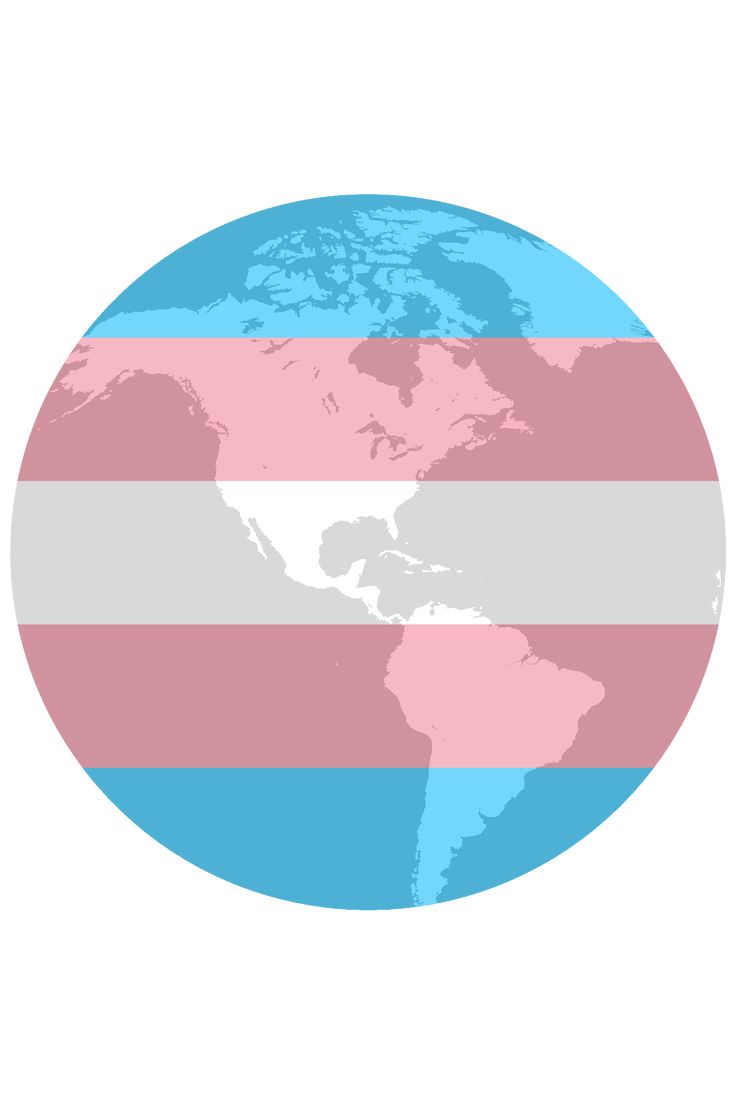 Trans Pride Flag on Earth Globe