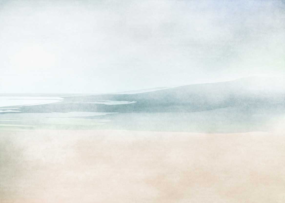 Abstract Watercolour Beach Wall Mural