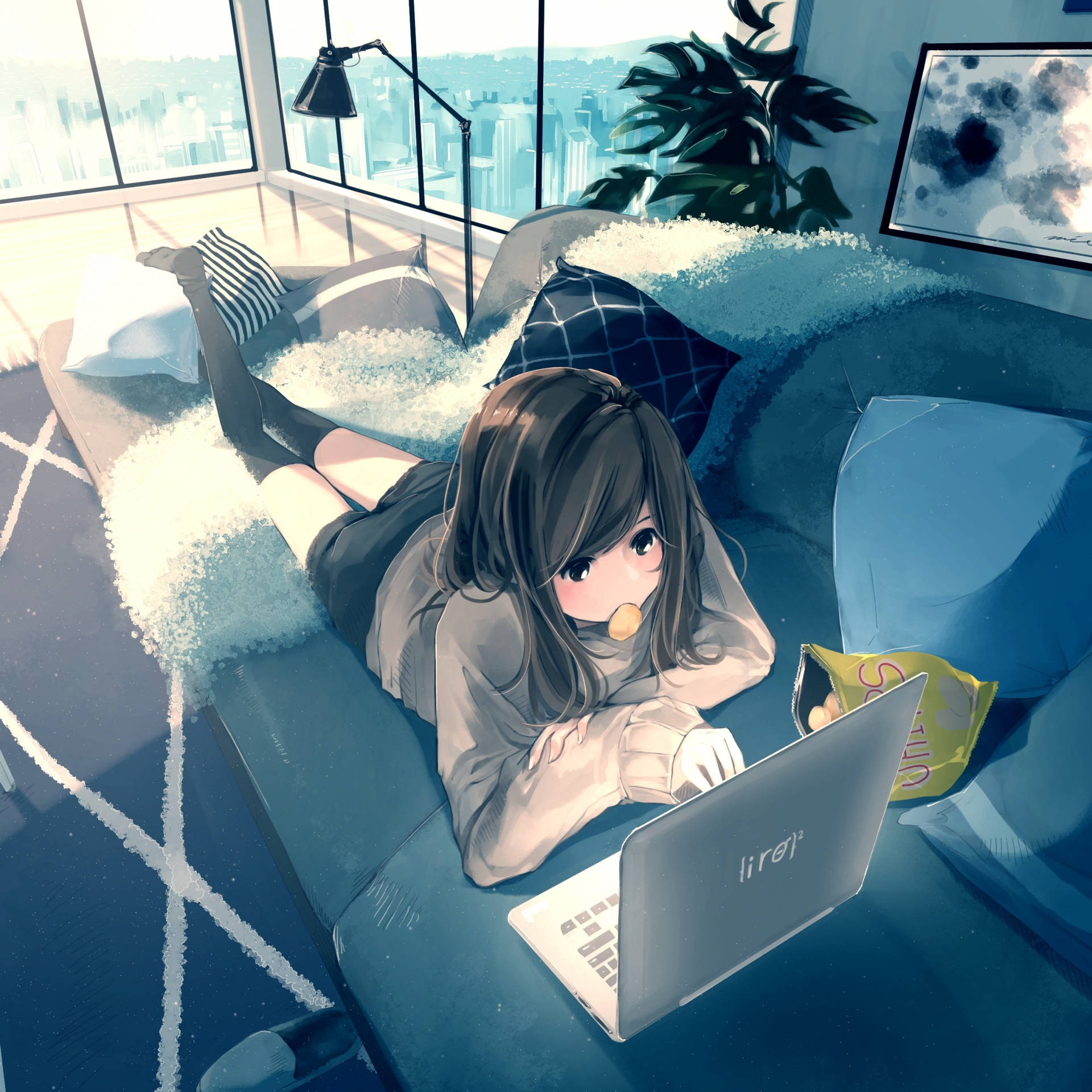 Download Anime Girl Lies Down Working