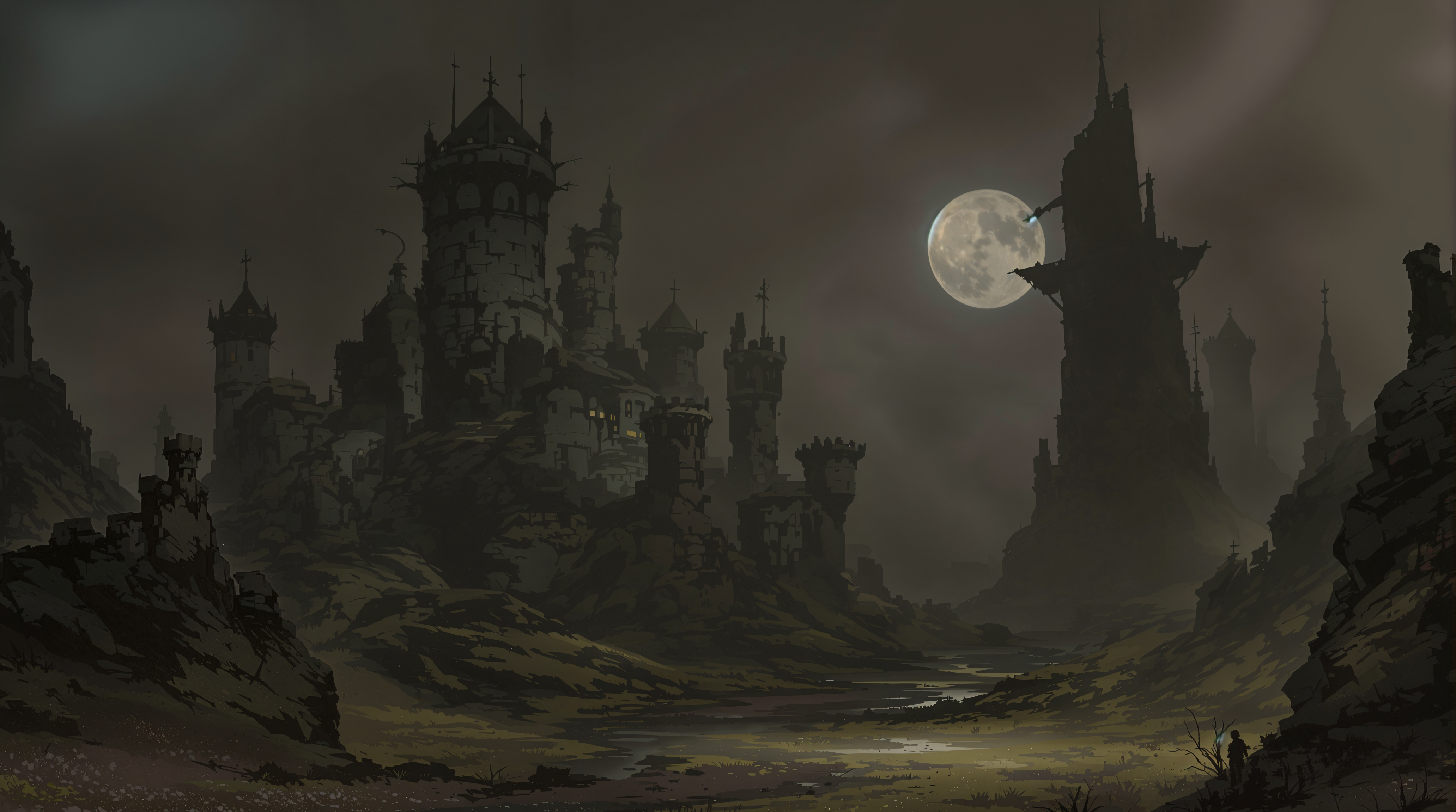 Dark Fantasy Realm Ultra HD Wallpaper