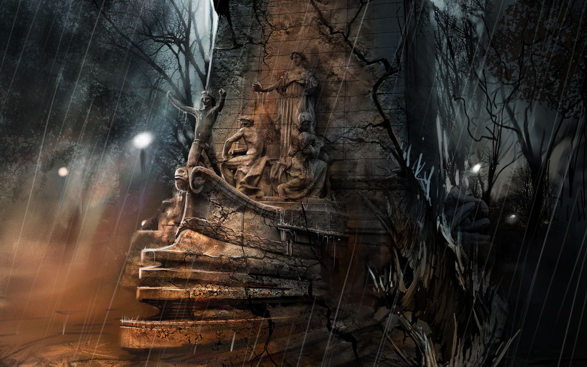 dark garden Desktop wallpaper 1400x1050