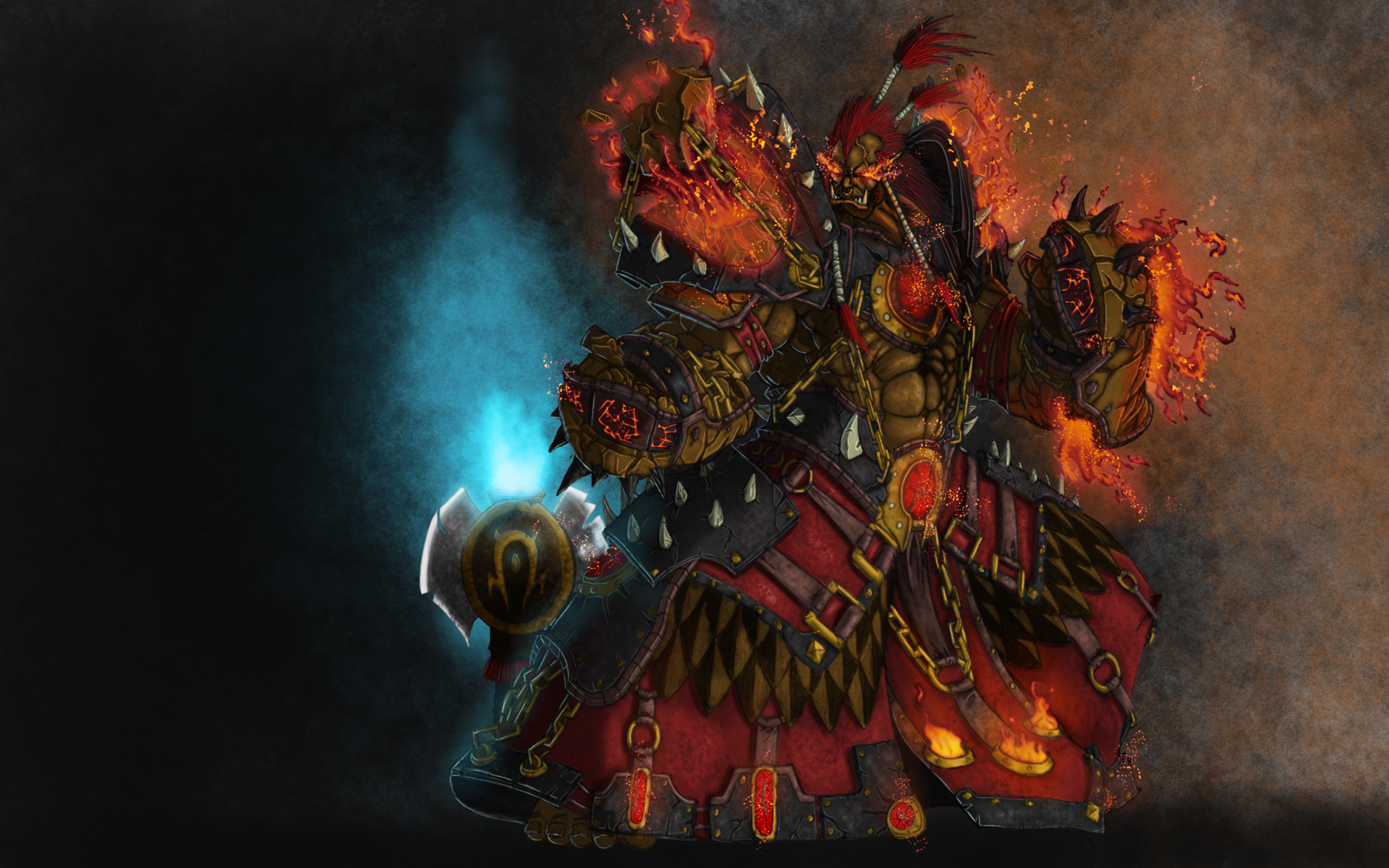 Wallpaper armor, Orc, wow, Horde, world