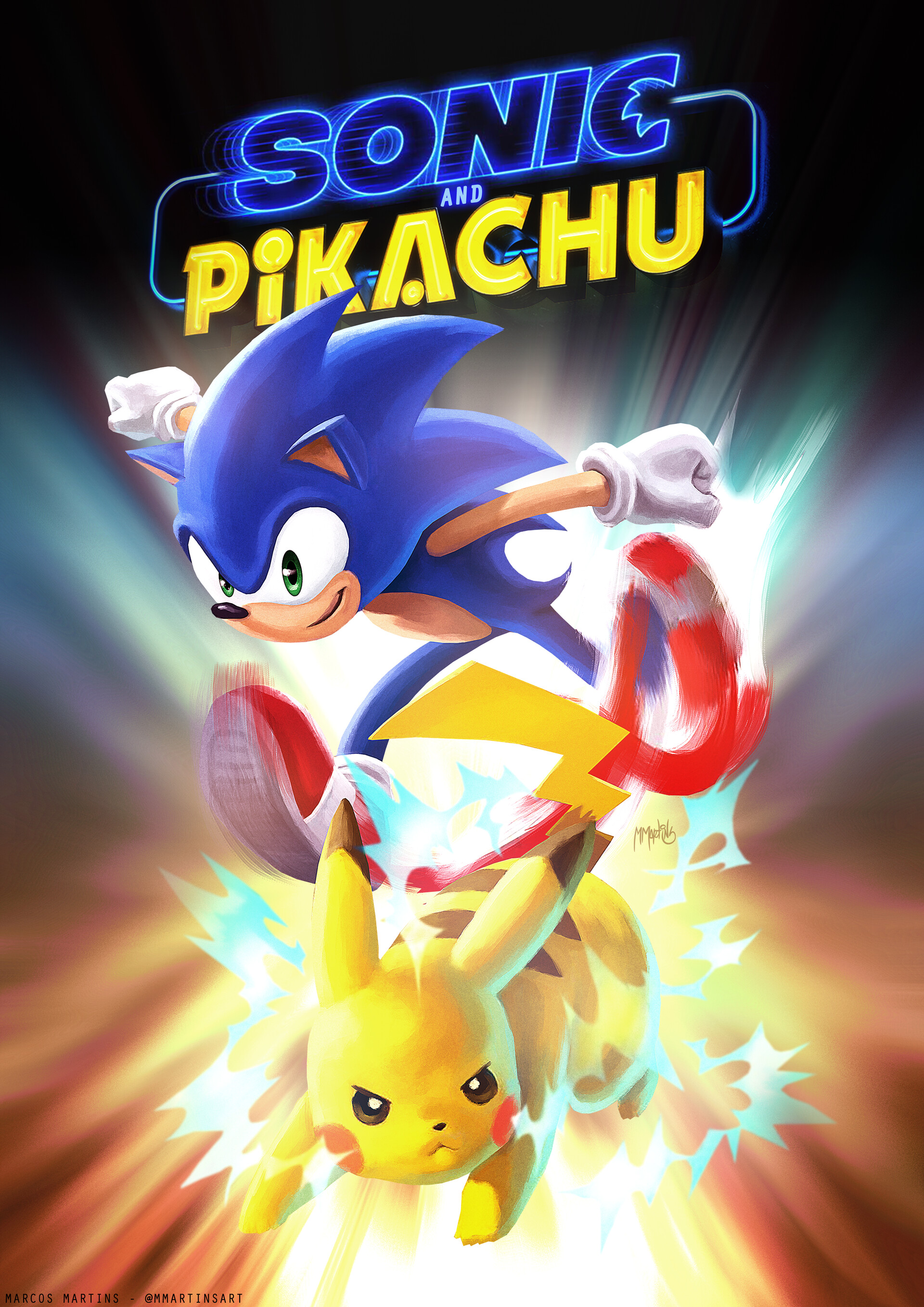 Sonic and Pikachu