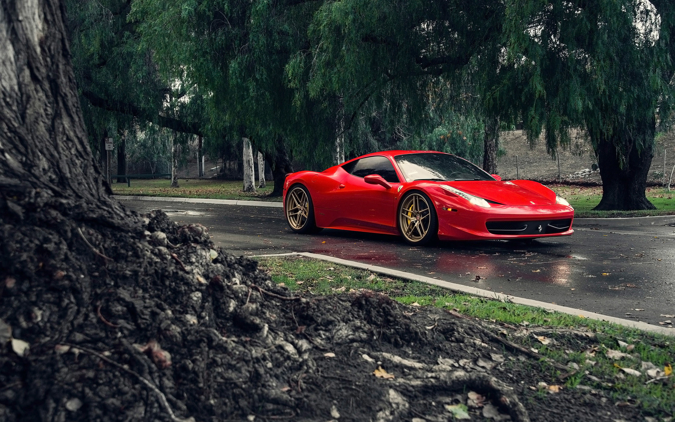 Wallpaper Ferrari, Red, 458, Front