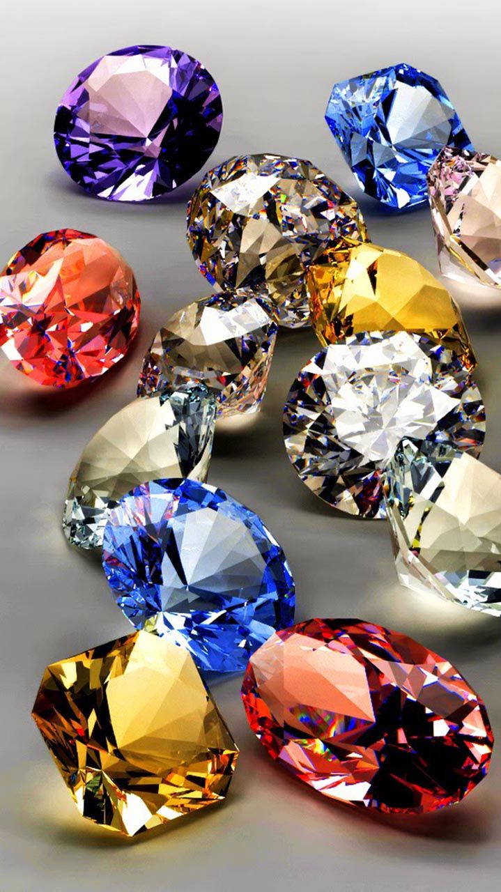 Gemstones, Watercolor gem, Bling wallpaper