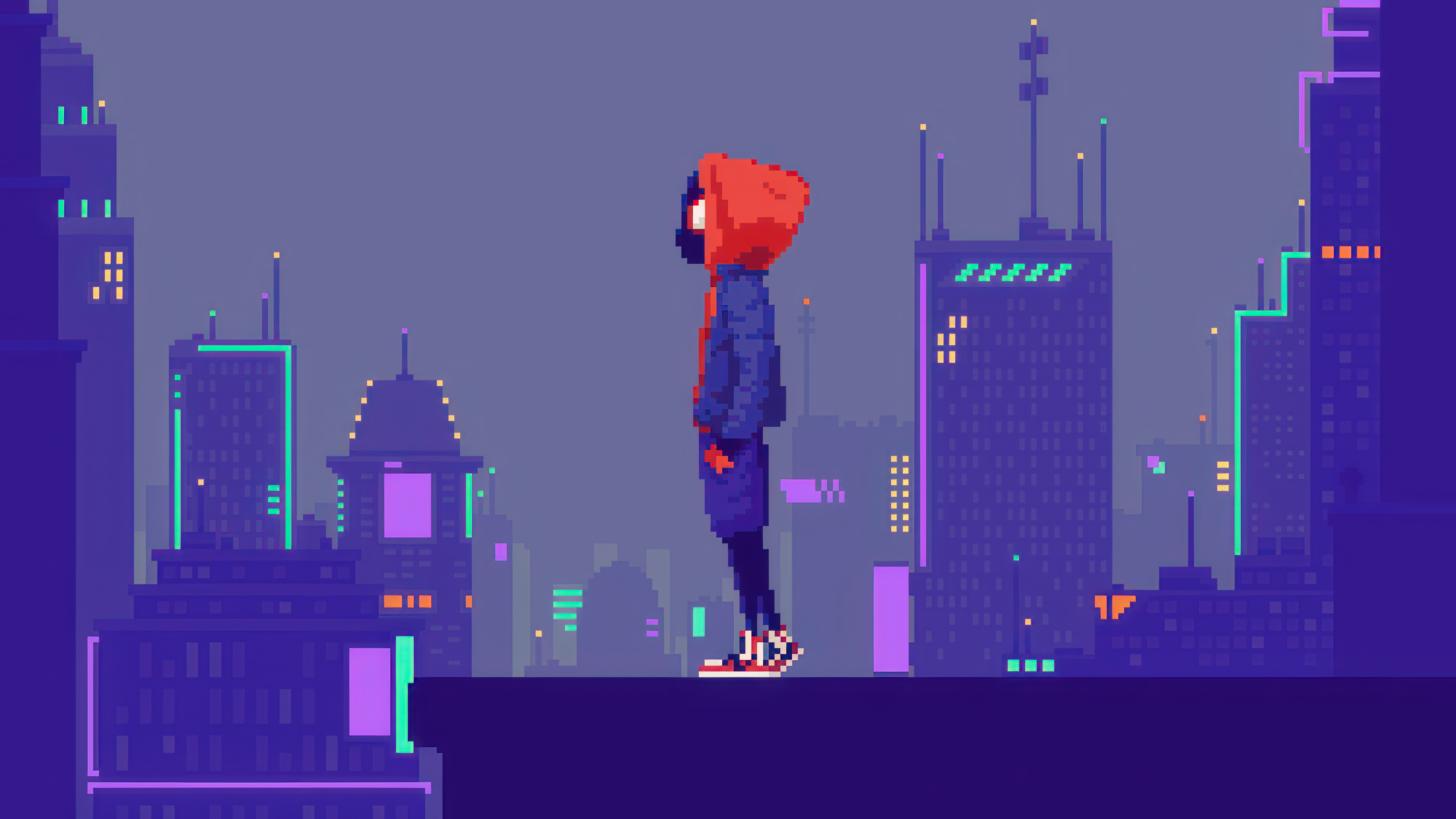 Spider Man Pixel Art Wallpaper 4K HD