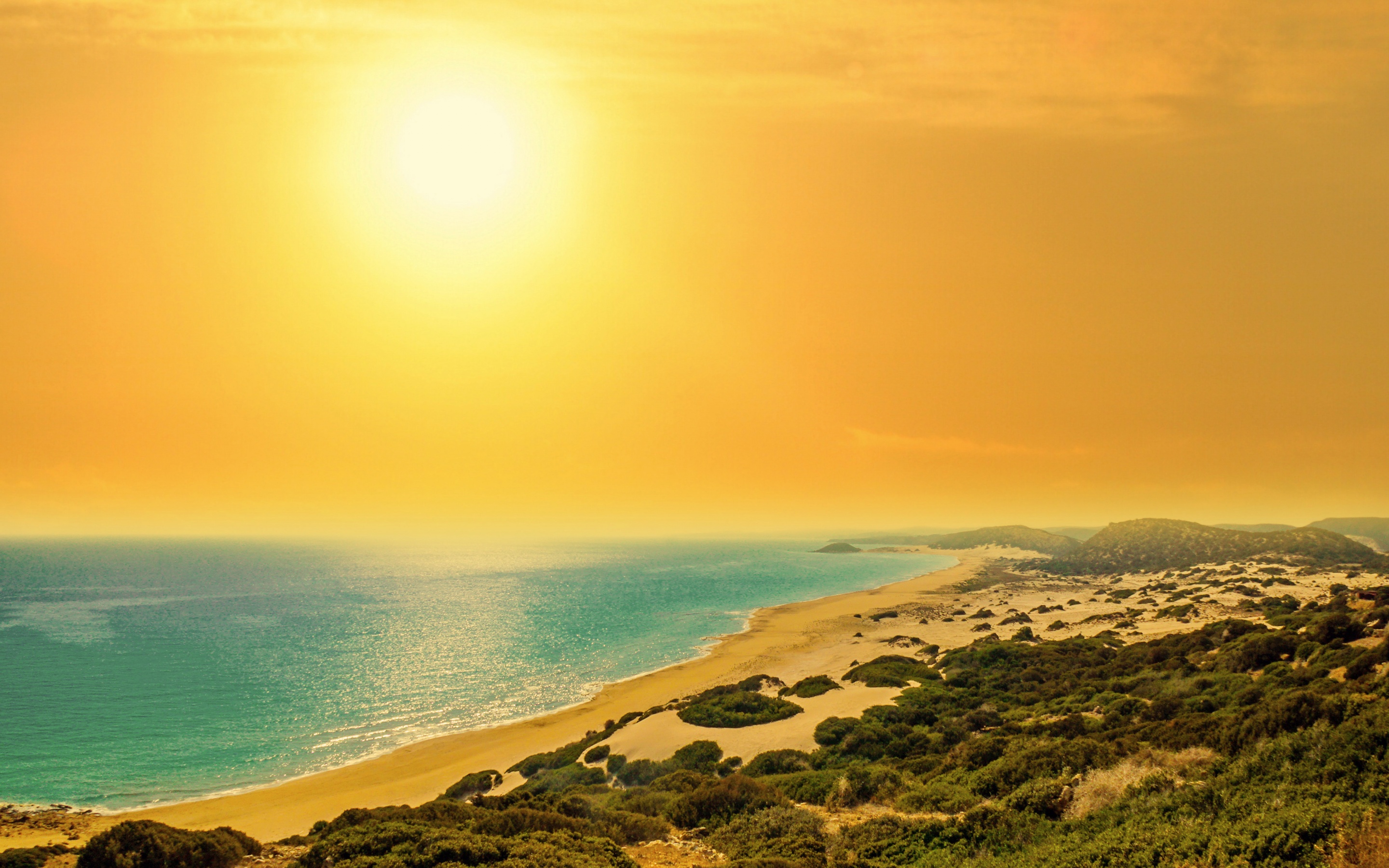 Golden Sand Beach Wallpaper 4K, North