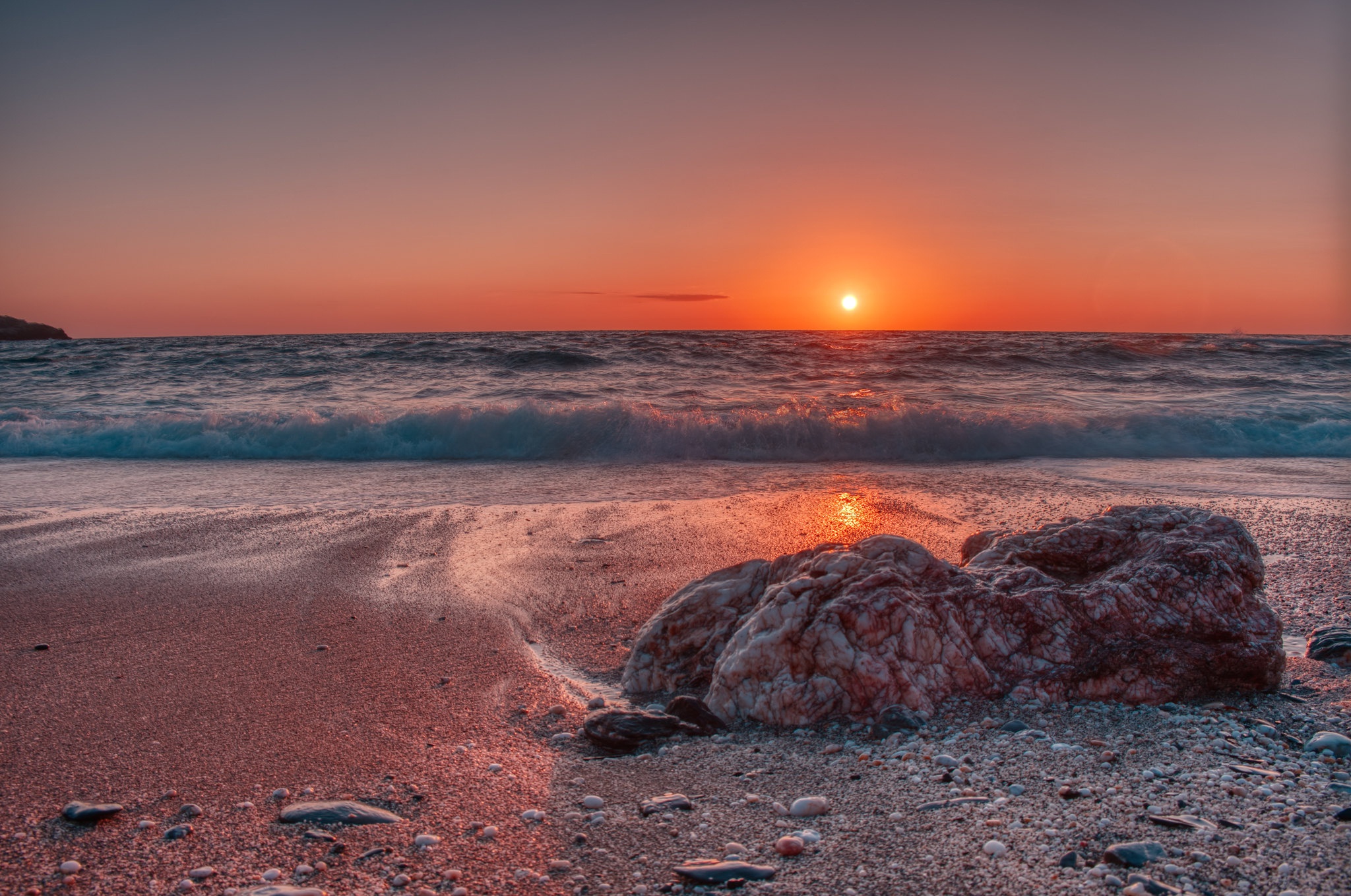 Wallpaper sea, sunset, stone, Italy, Italy, The Mediterranean sea, Mediterranean Sea, Sardinia for mobile and desktop, section пейзажи, resolution 2048x1359