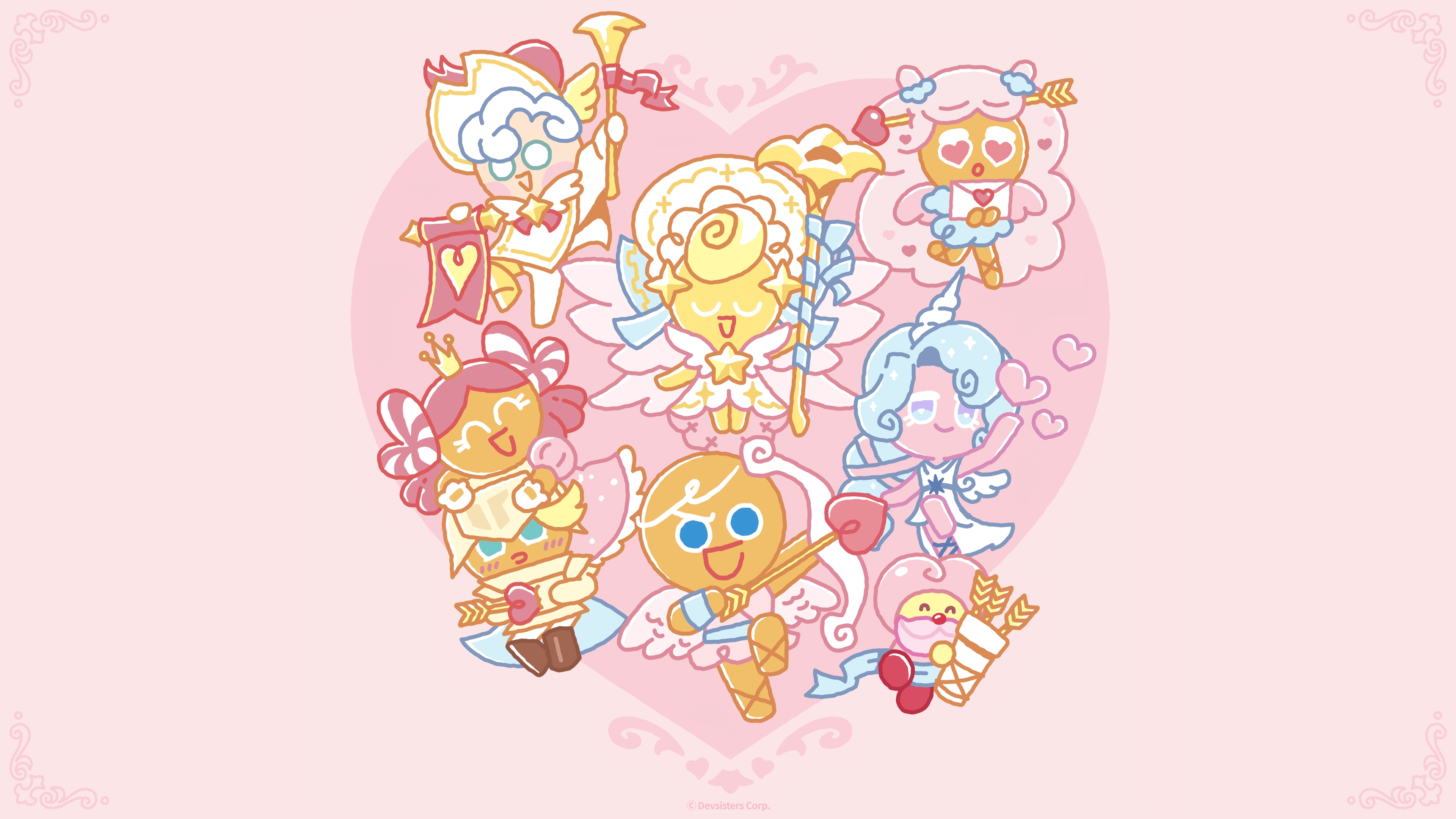 Download Angel Cookie (Cookie Run) Knight Cookie (Cookie Run) Princess Cookie (Cookie Run) GingerBrave (Cookie Run) Cupid Video Game Cookie Run: OvenBreak 4k Ultra HD Wallpaper