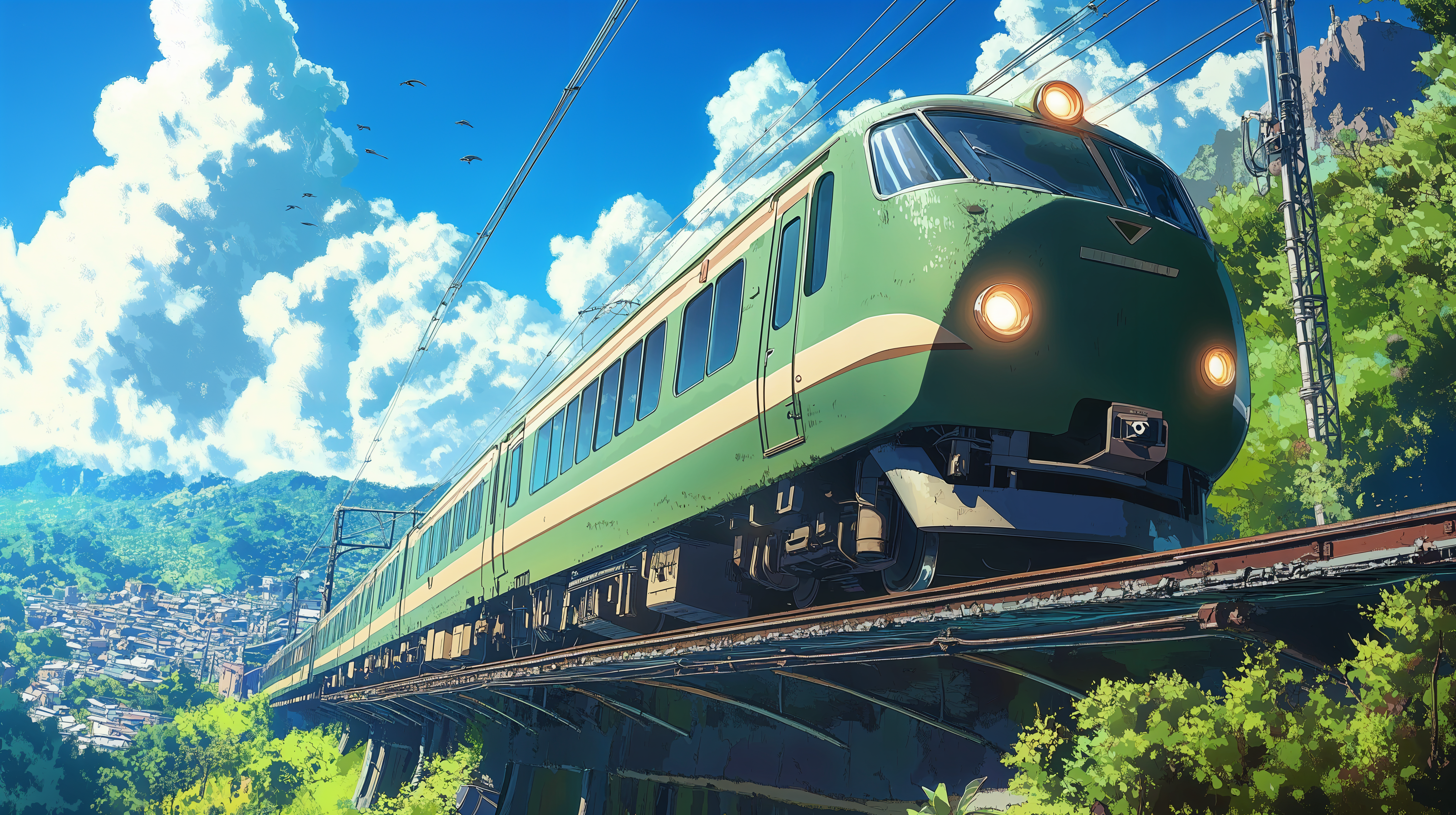 Vibrant Anime Train in 4K Ultra HD