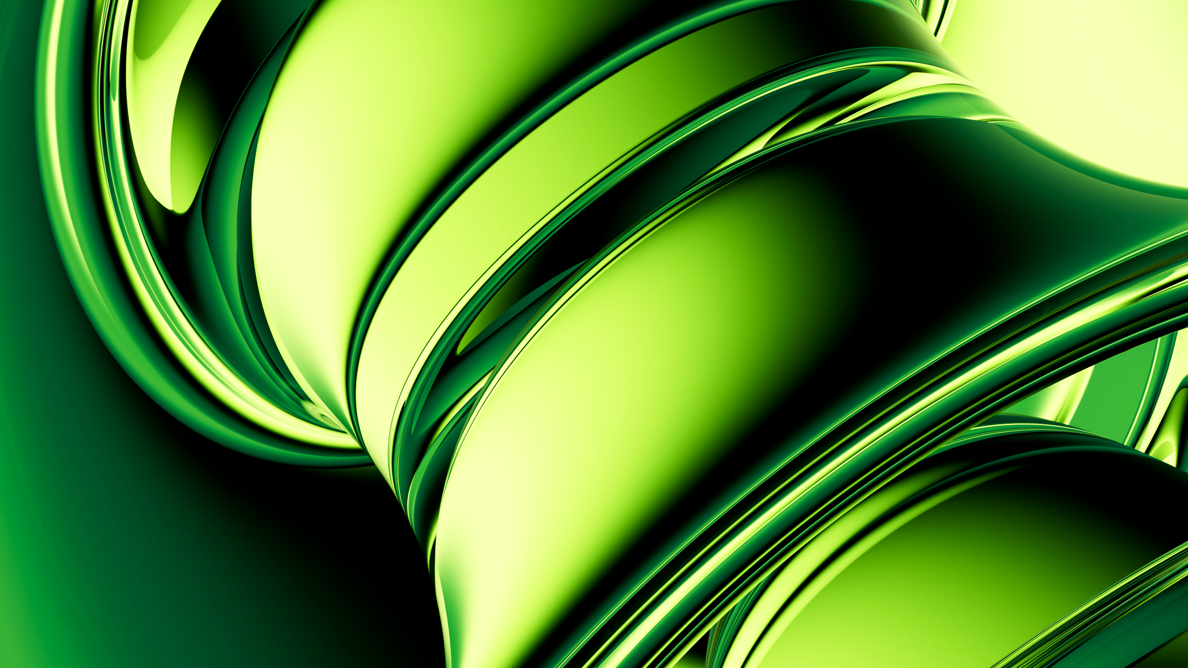 Metallic Wallpaper 4K, Green abstract