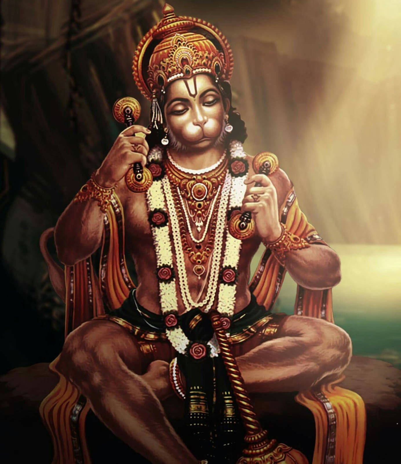 Download Lord Hanuman 3D Sunlight Wallpaper