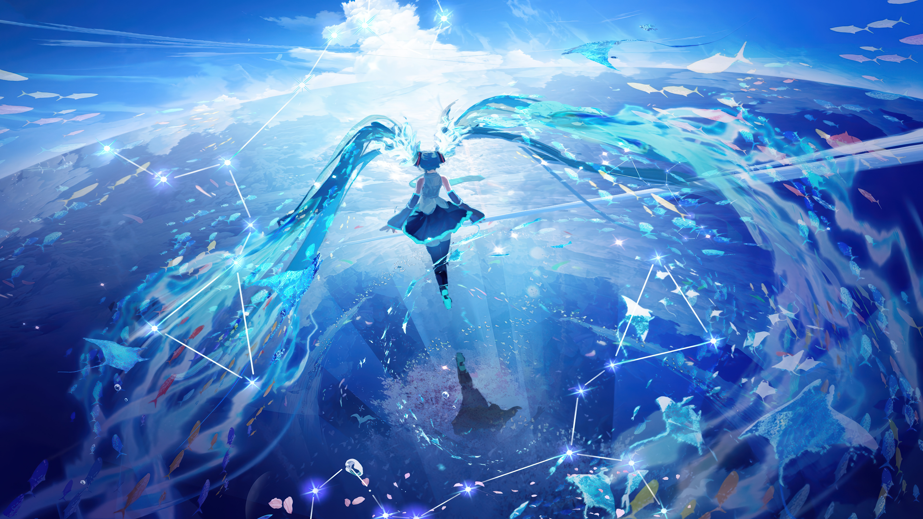 Hatsune Miku Anime Girl Wallpaper 4K HD