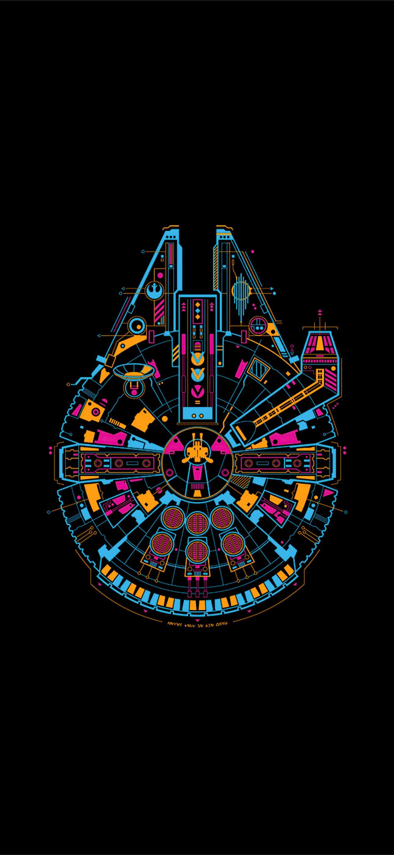 star wars ship minimal 4k iPhone