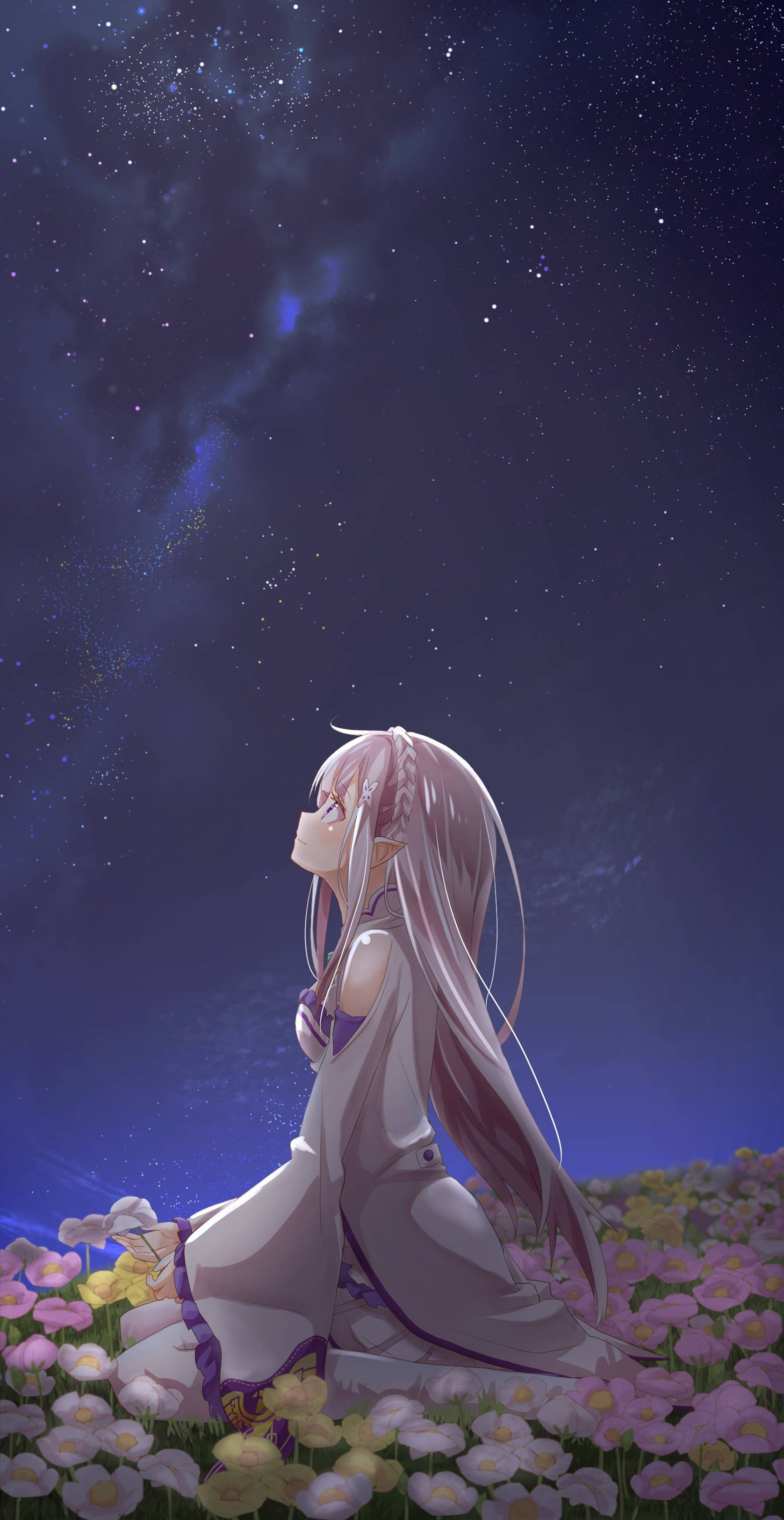 4k Anime iPhone Lady On Flower Garden