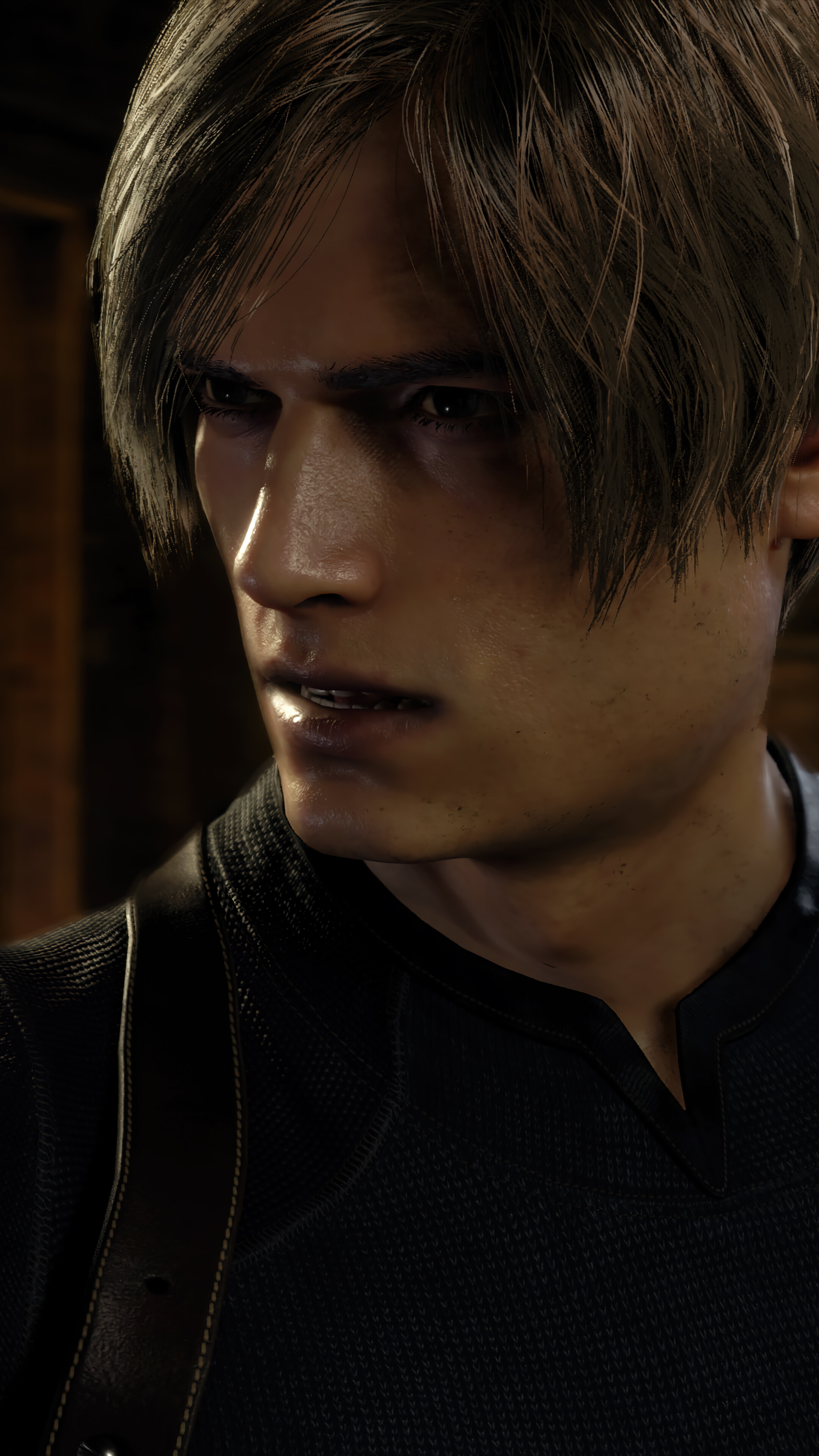 Leon Resident Evil 4 Game Remake 4K Wallpaper iPhone HD Phone j