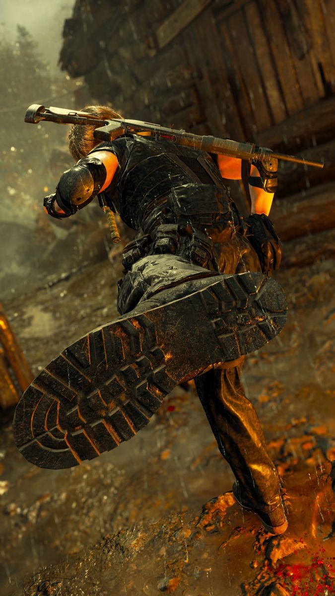 Leon Kennedy doing a round house kick