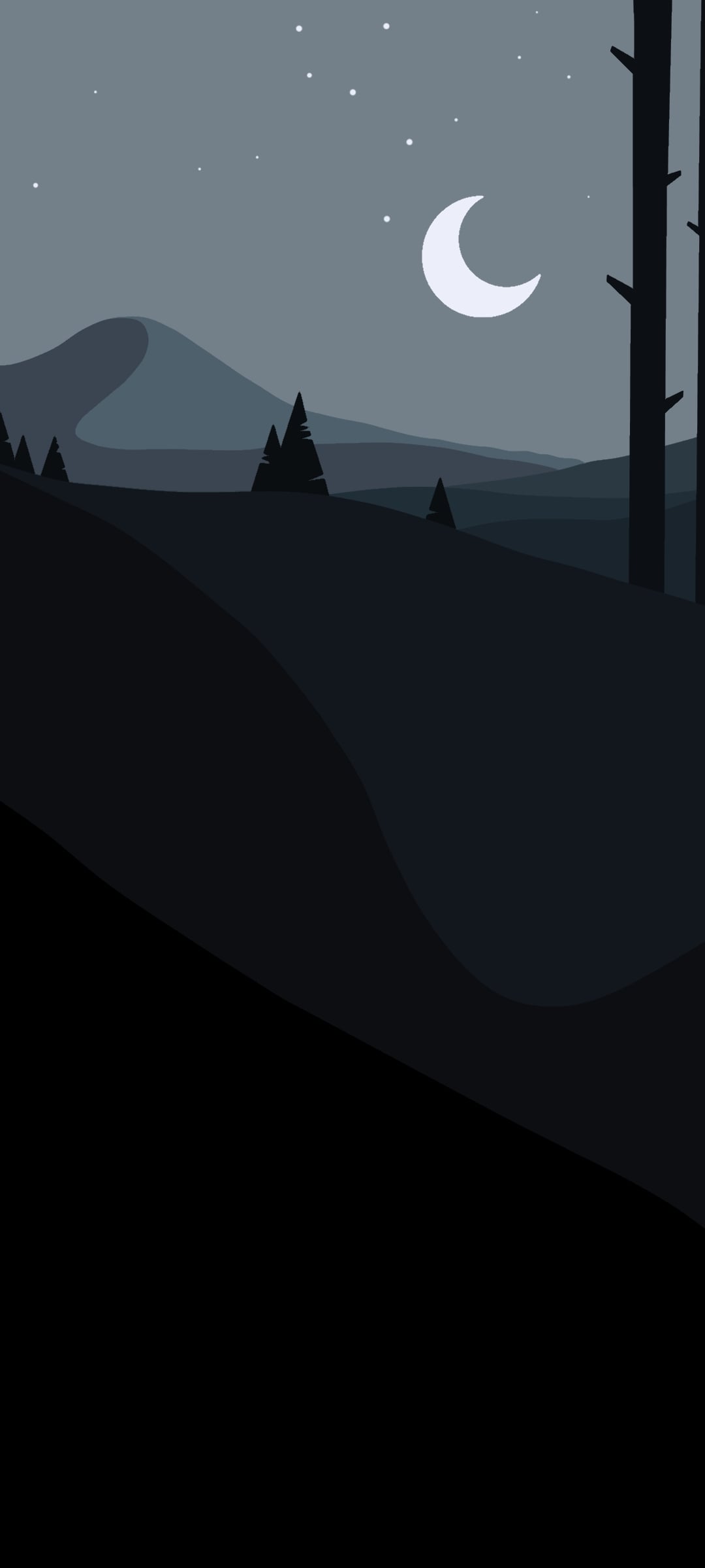 Minimalist Vector Night Landscape, r