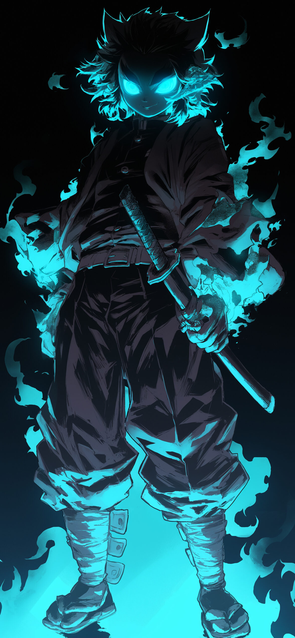 Demon Slayer Inosuke Fiery Blue