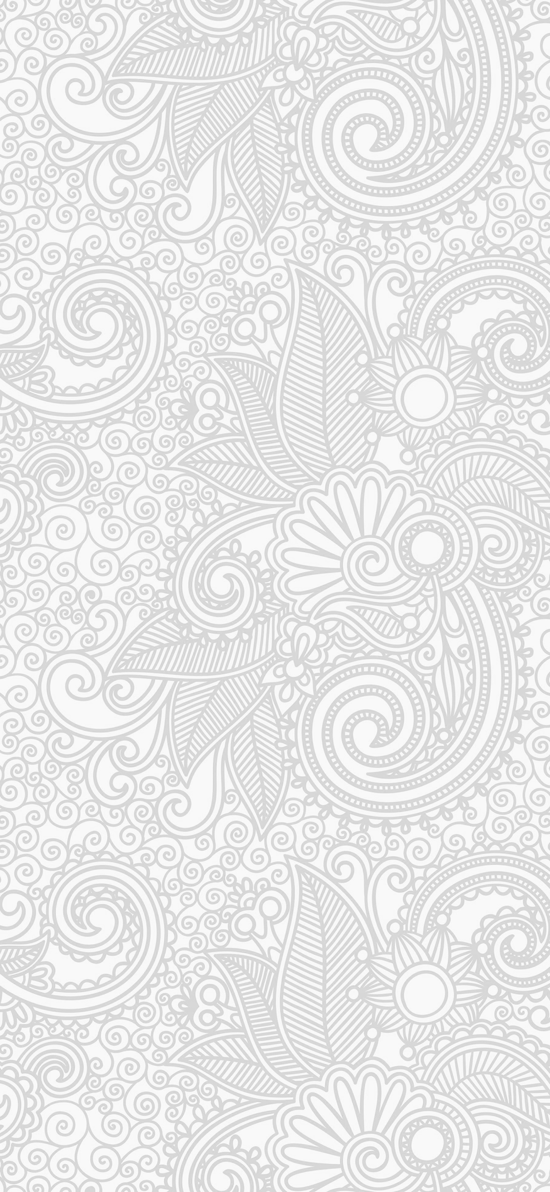 Wallpaper Design Flower Line White
