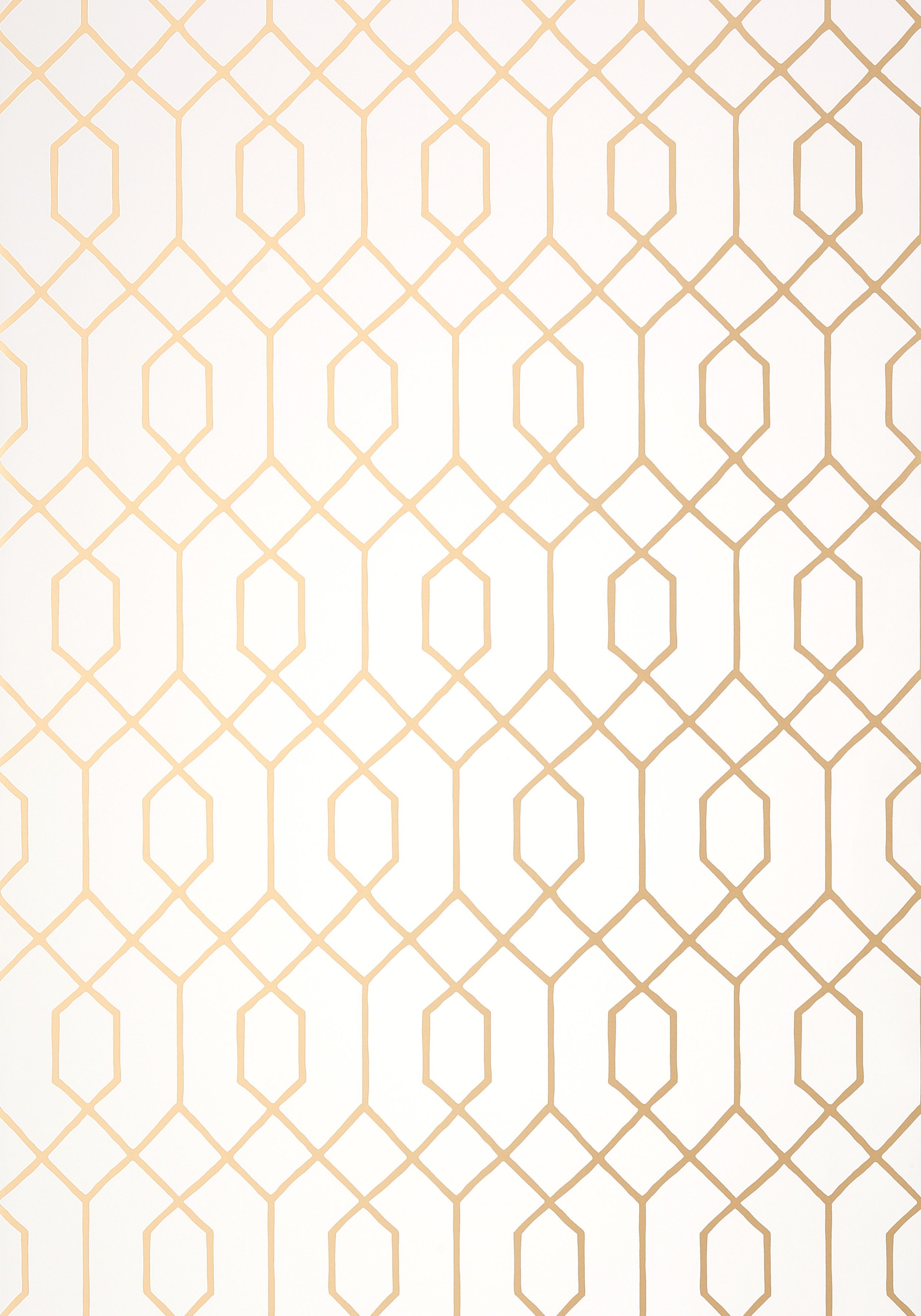 White and Gold Geometric Wallpaper