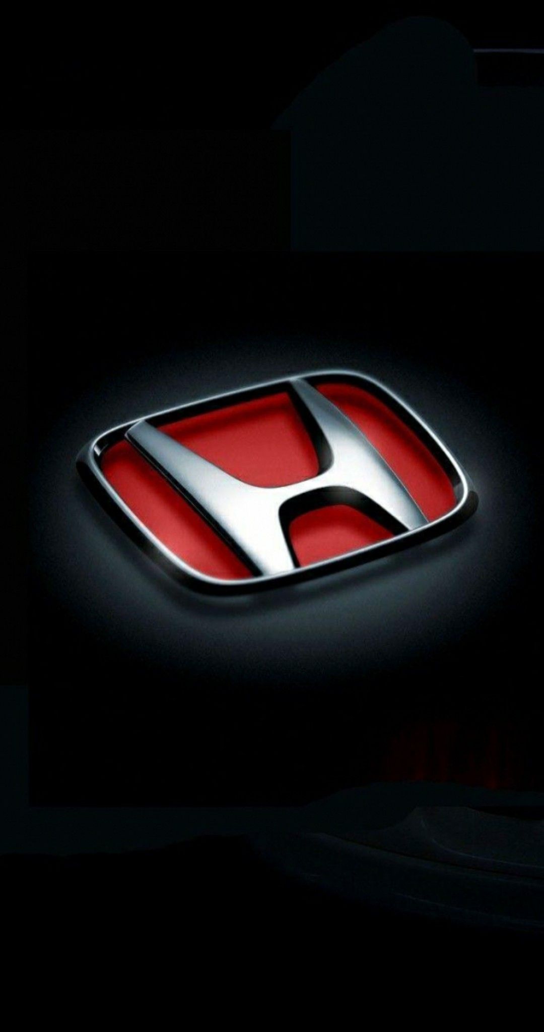 Honda Civic Logo in Dark Room with Red