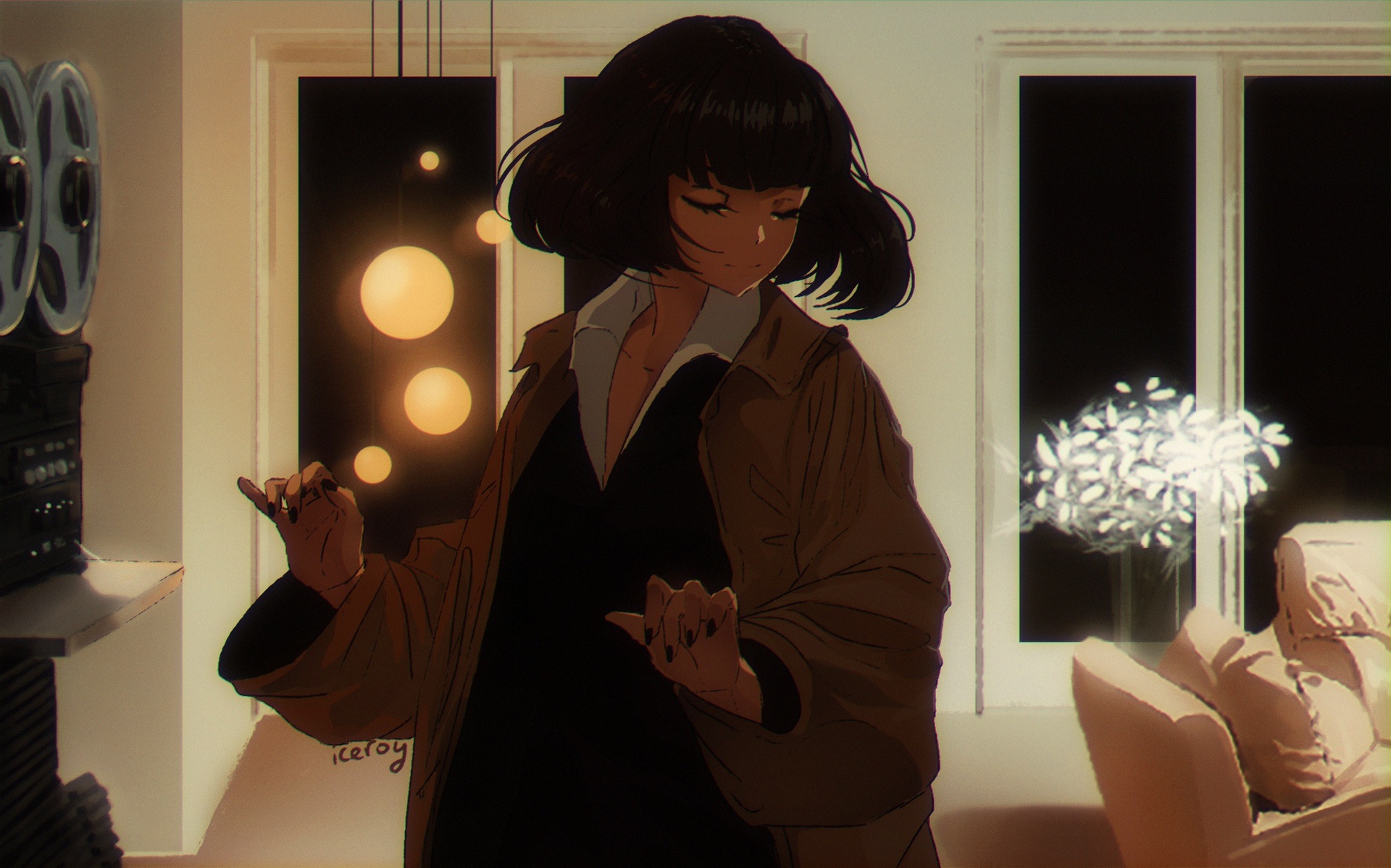 character, Pulp fiction, closed eyes