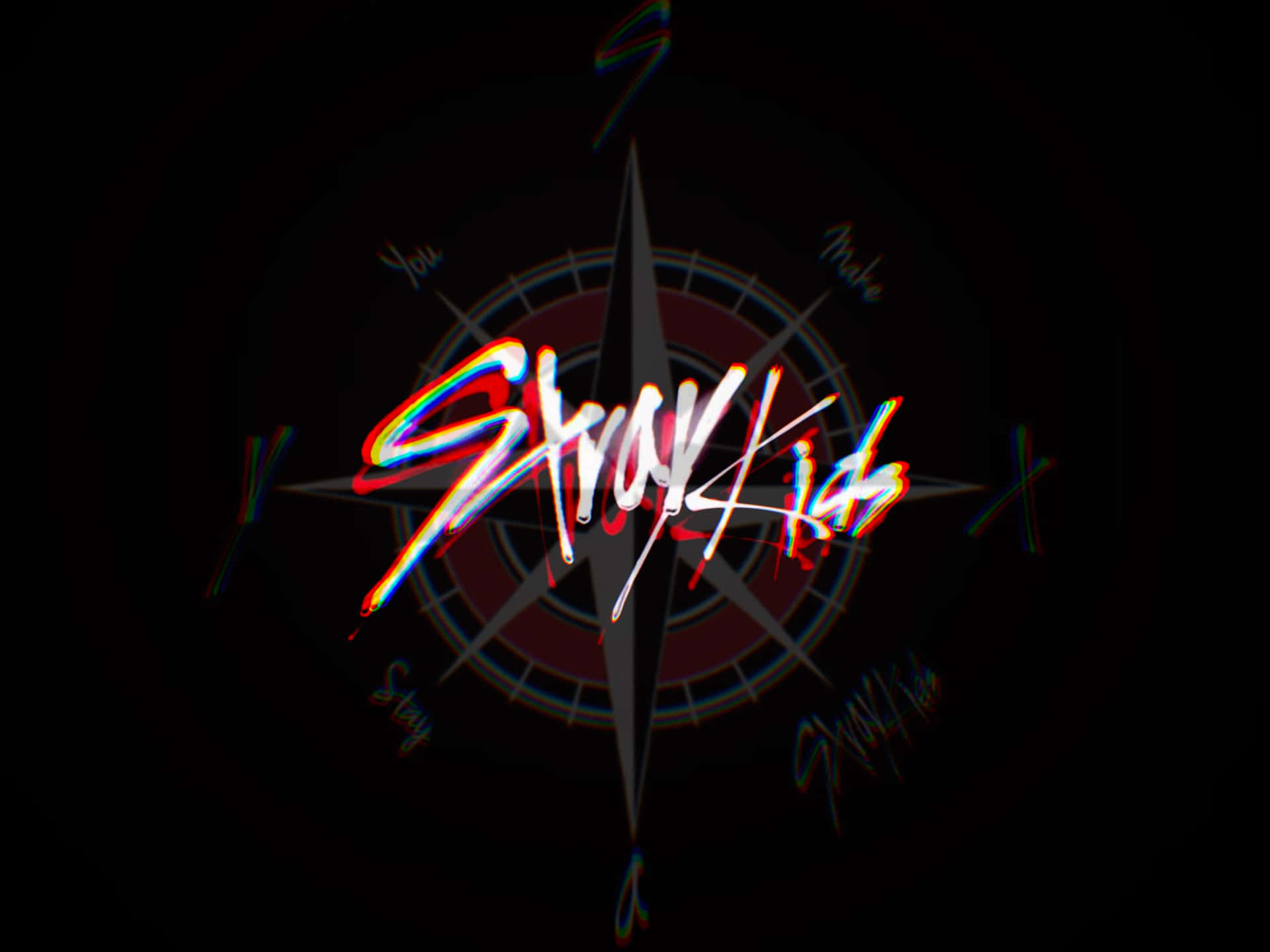 Stray Kids Neon Logo Design Wallpaper