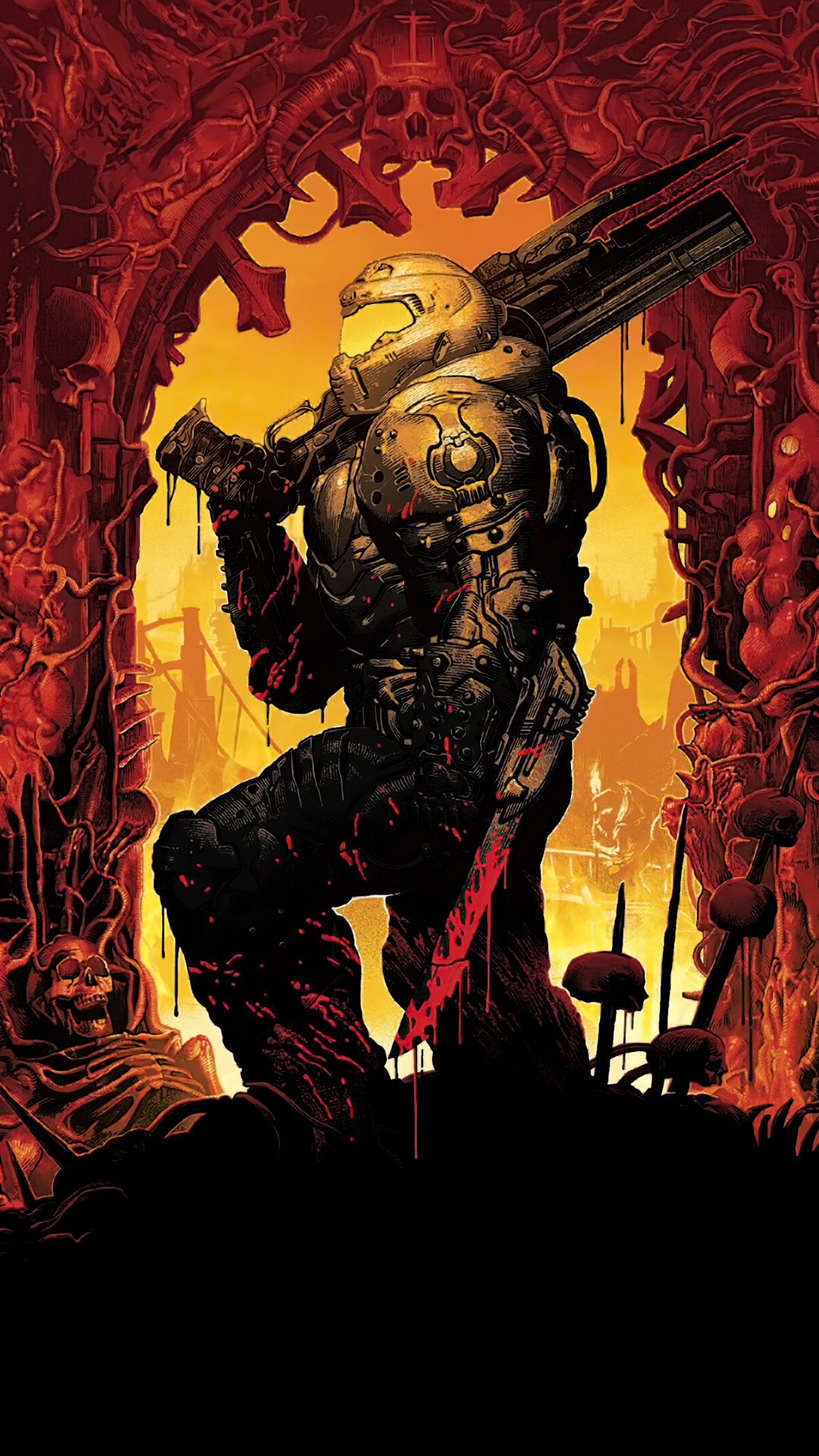 DOOM Eternal phone wallpaper amoled