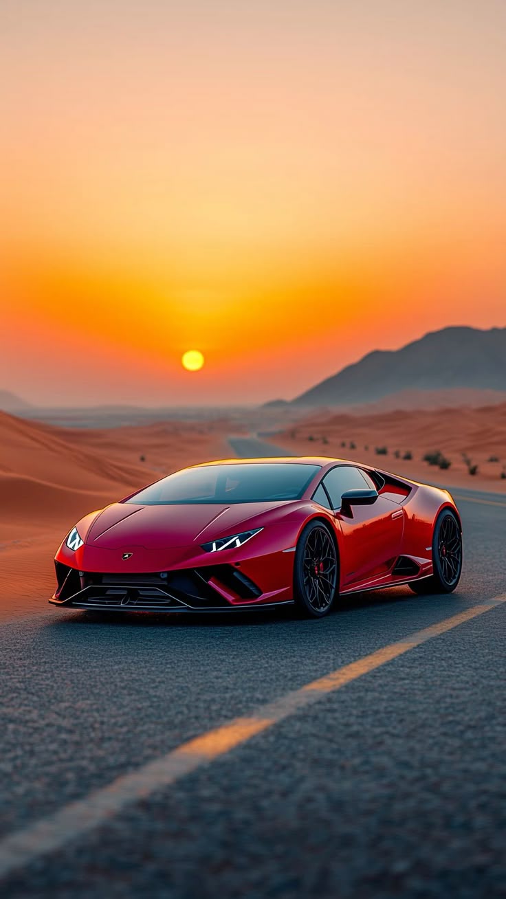 Red Lamborghini Huracan Evo Desert