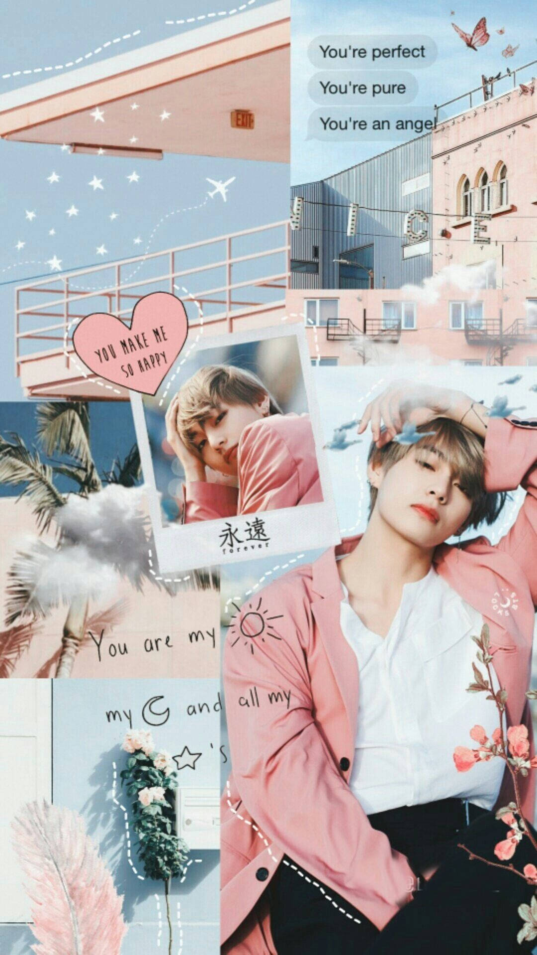 Cute Pink Kim Tae Hyung Aesthetic